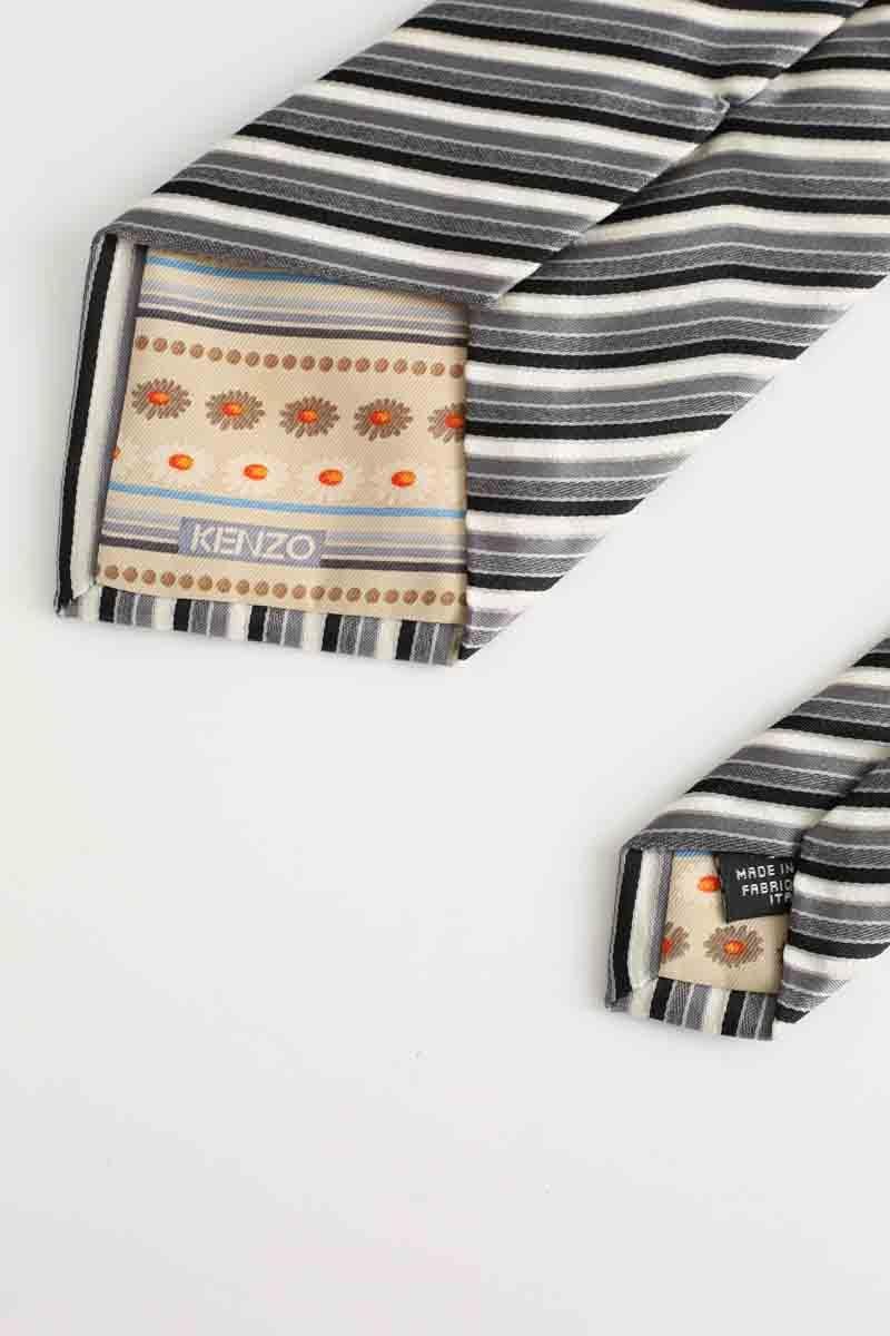 Navelli silk tie KENZO - SECONDE MAIN Grey