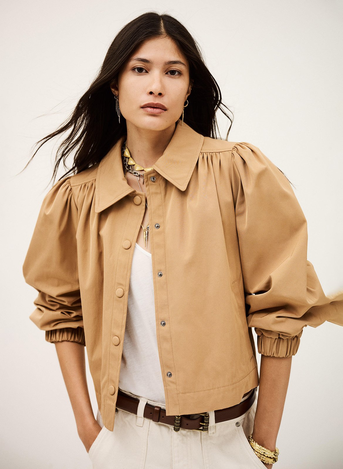 Veste droite col classique BA&SH Marron