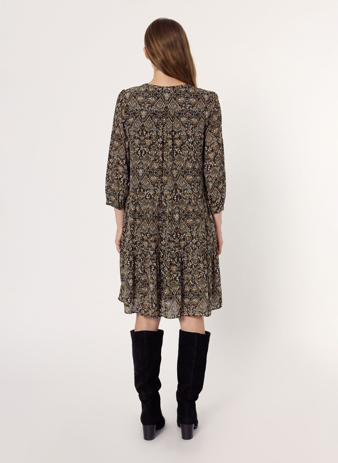 Halflange jurk met print GERARD DAREL Kaki