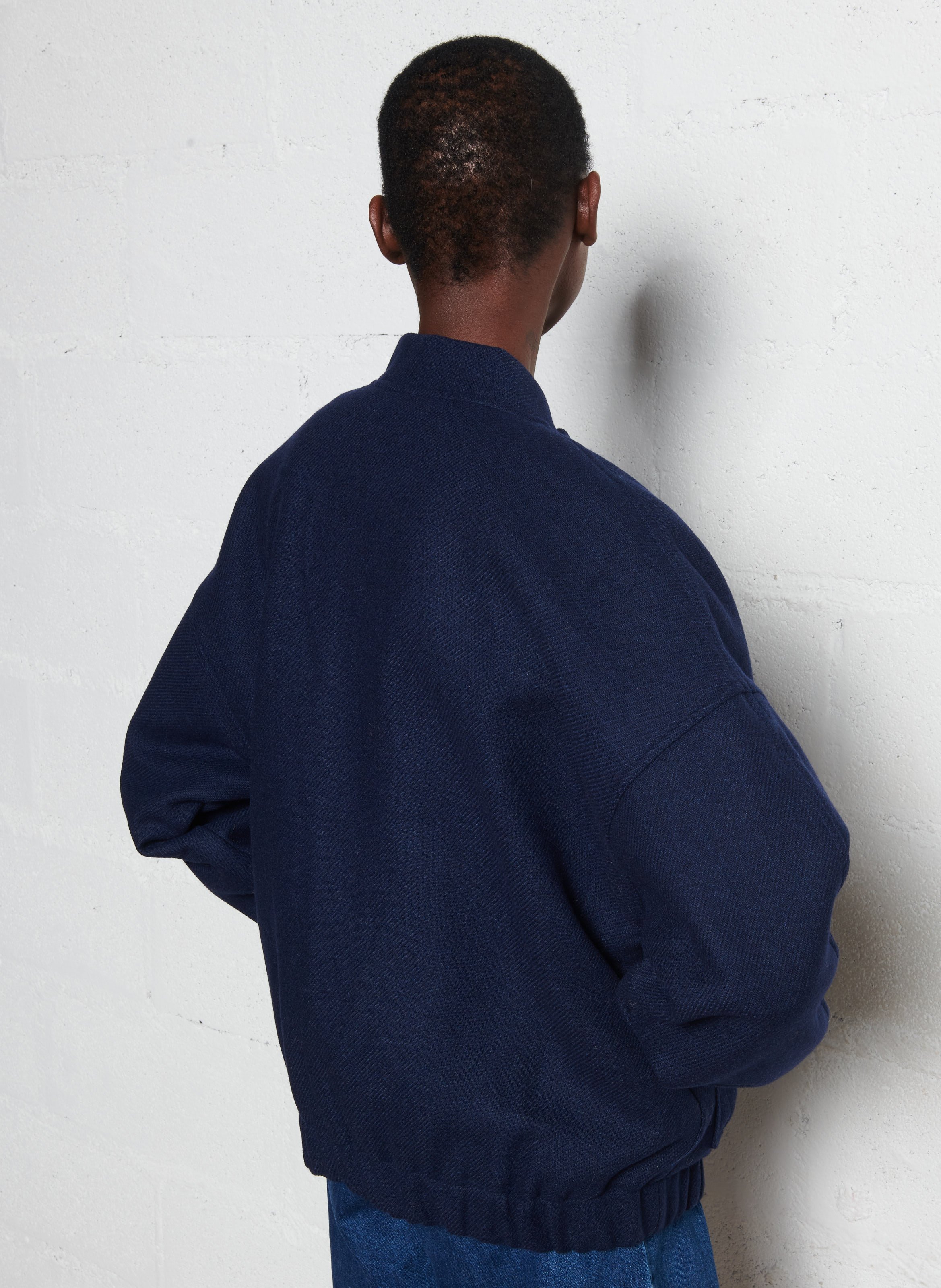 Jas met teddy kraag van gemengde wol THE NEW SOCIETY Blauw