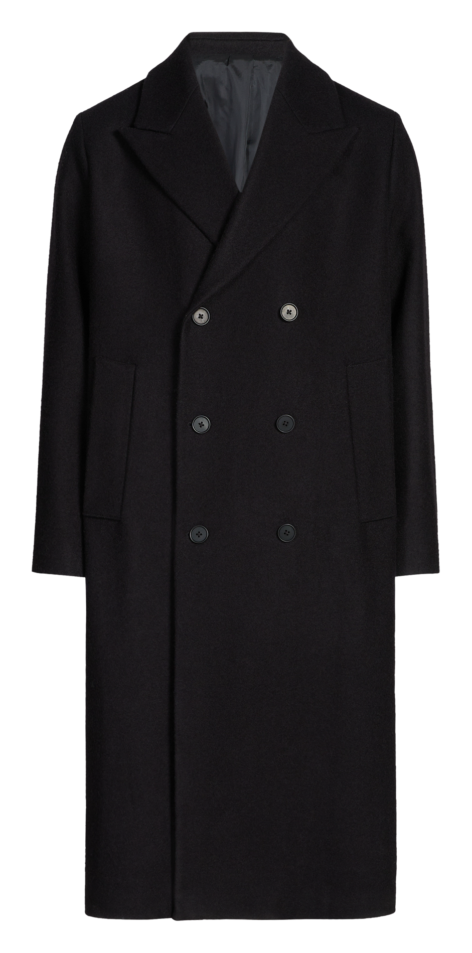 Langer Wollmantel mit Reverskragen SAISON 1865 Schwarz