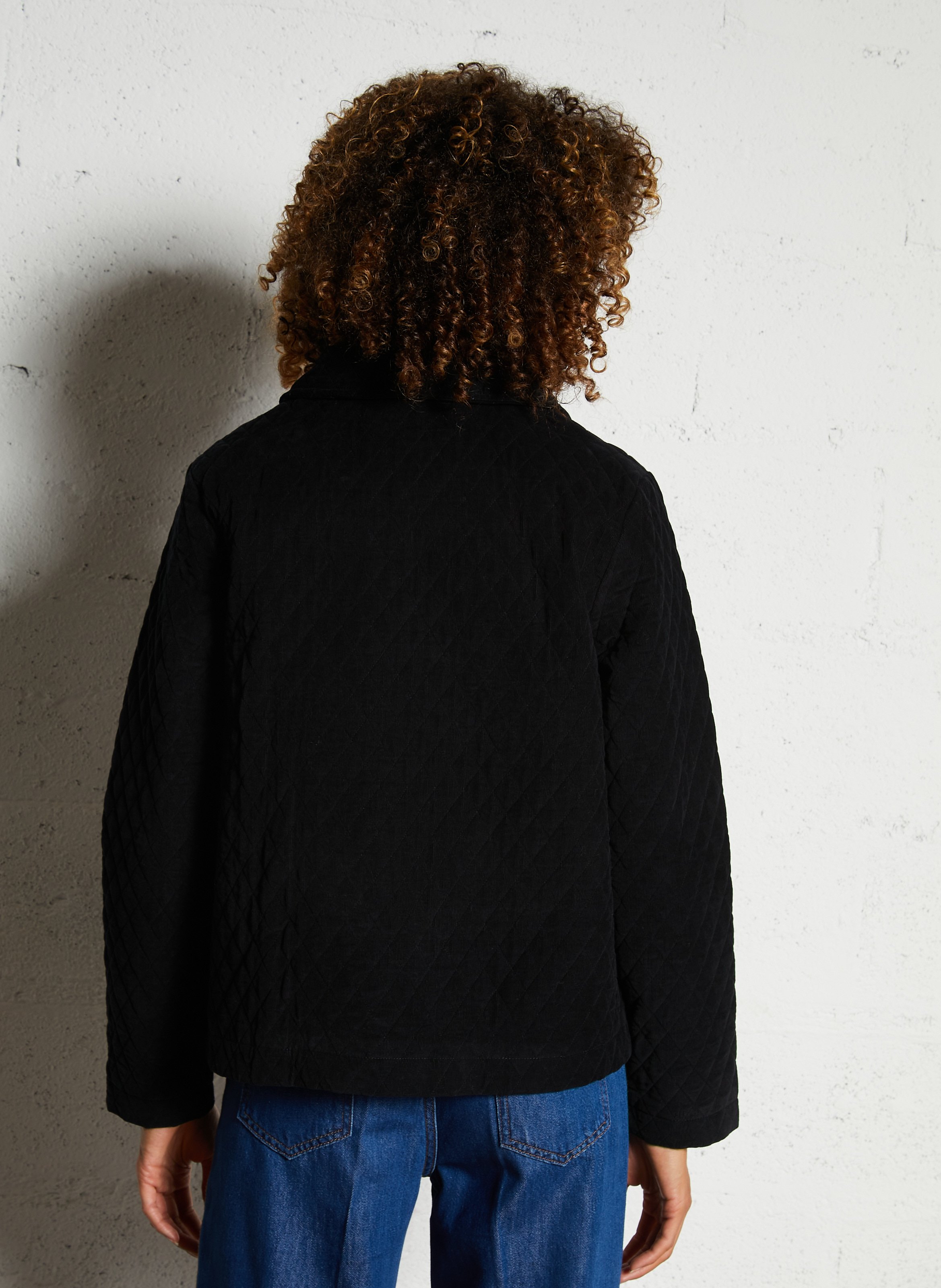 Veste col classique matelassée en coton mélangé ARMOR LUX Noir