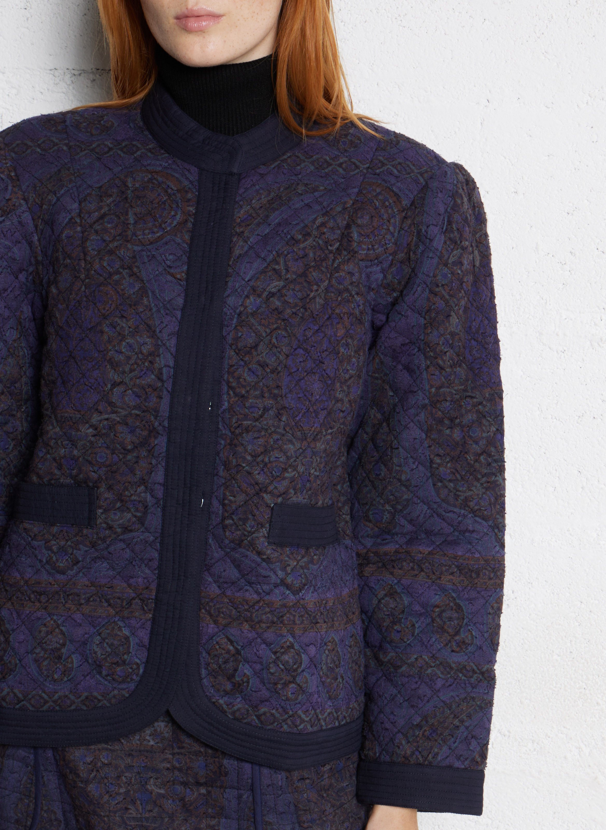 Bedruckte gerade Baumwolljacke ANTIK BATIK Blau