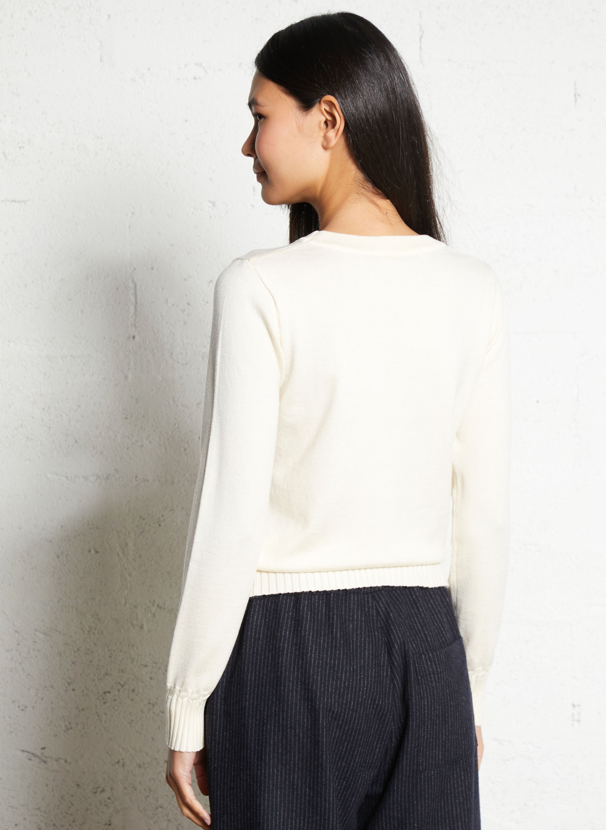 Anliegender Rundhalsausschnitt-Pullover LA PETITE ETOILE Beige