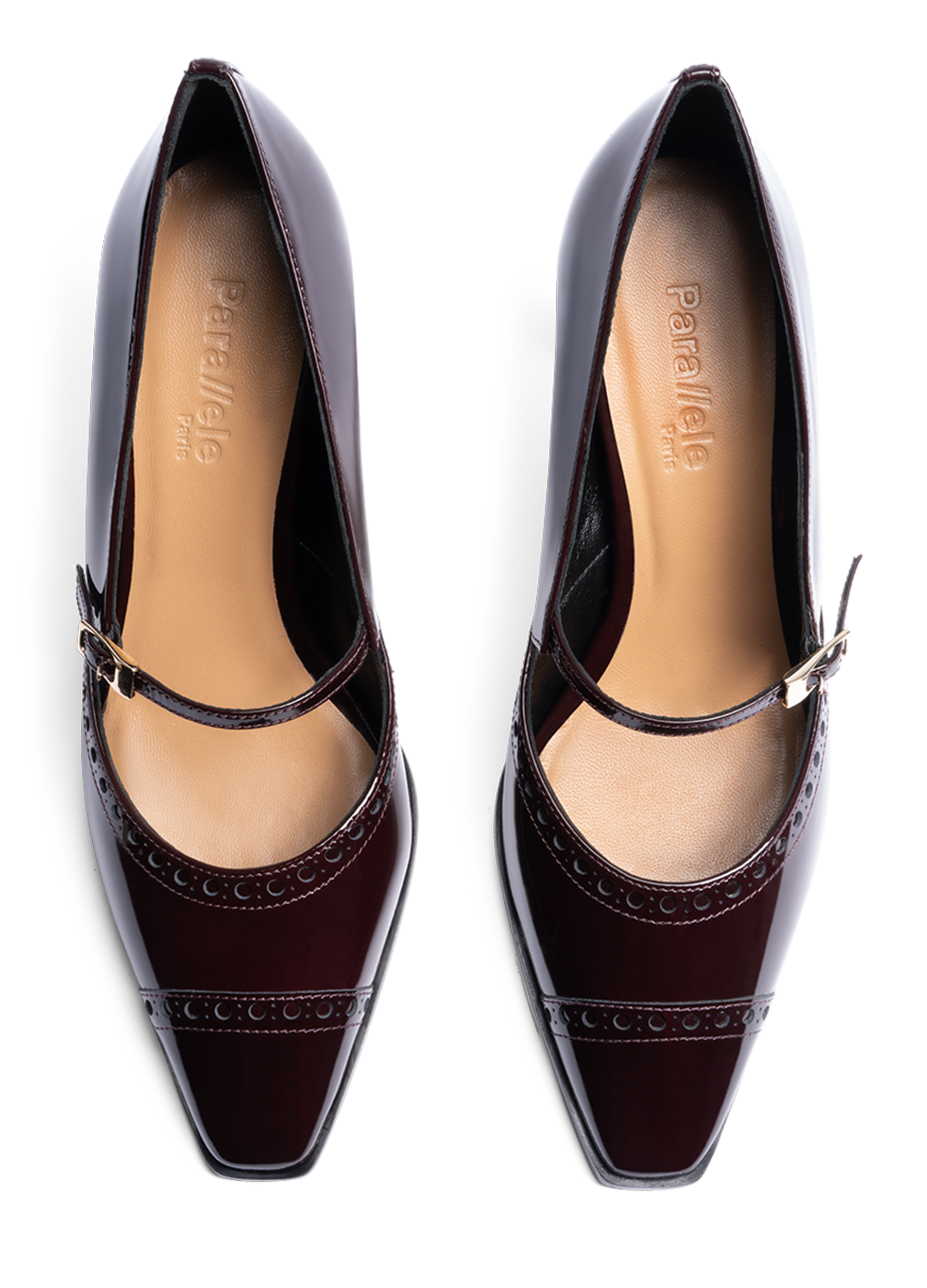 Burgundy patent leather pumps PARALLELE PARIS Red