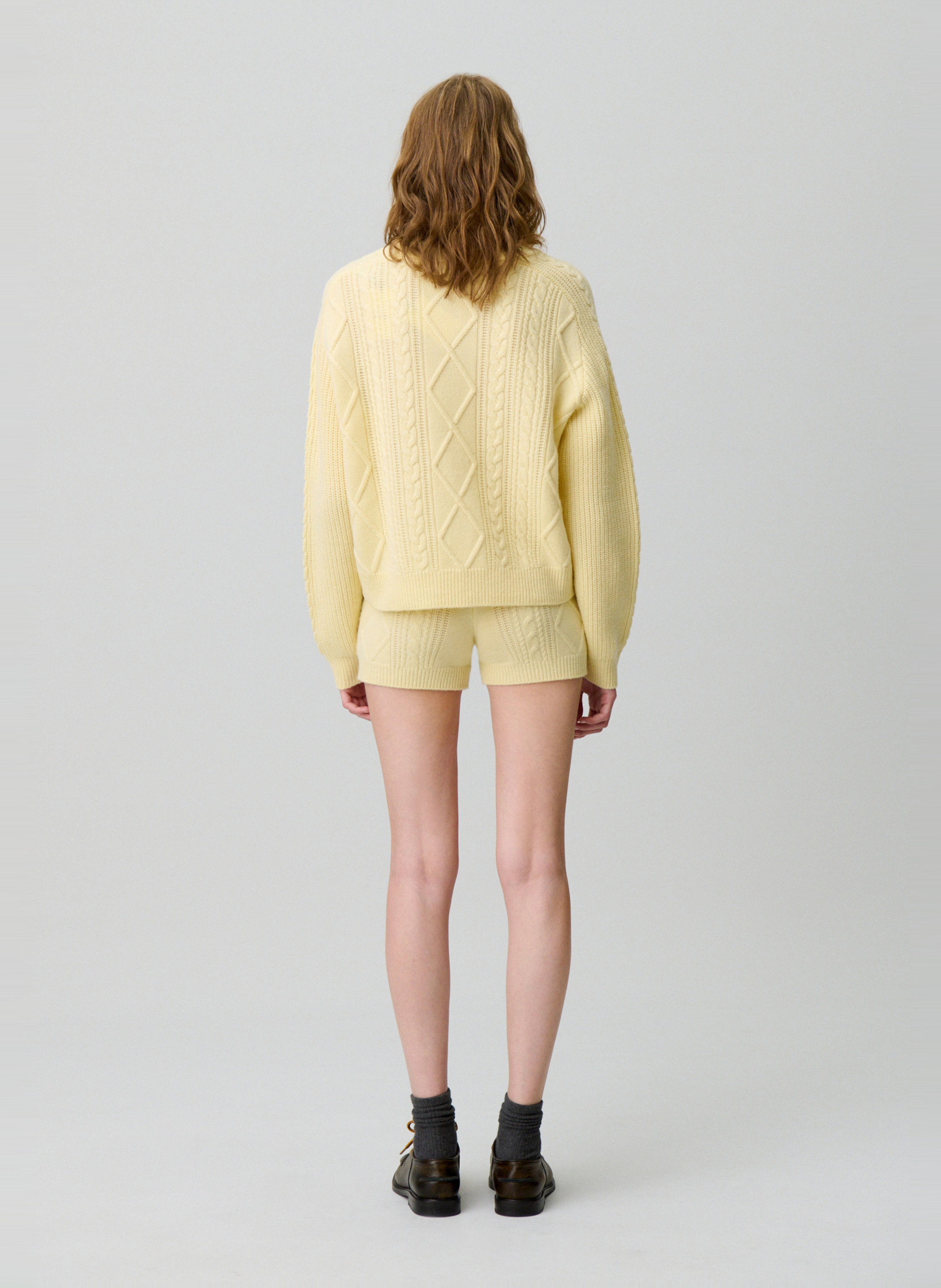 Pull col rond en laine mélangée  CLAUDIE PIERLOT Jaune