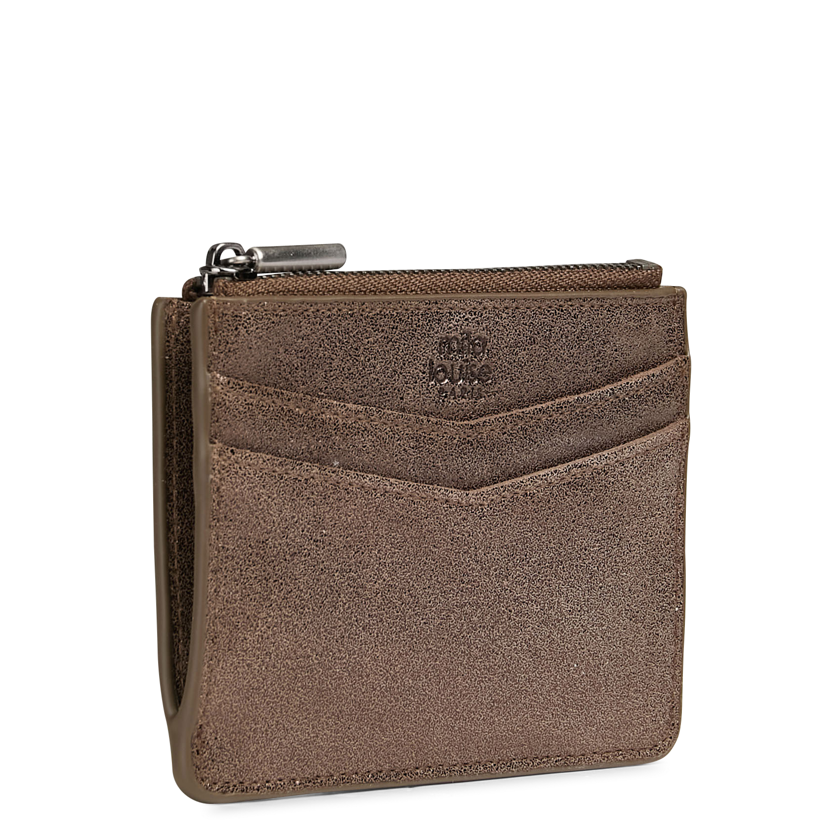 Porte-cartes en cuir MILA LOUISE Kaki