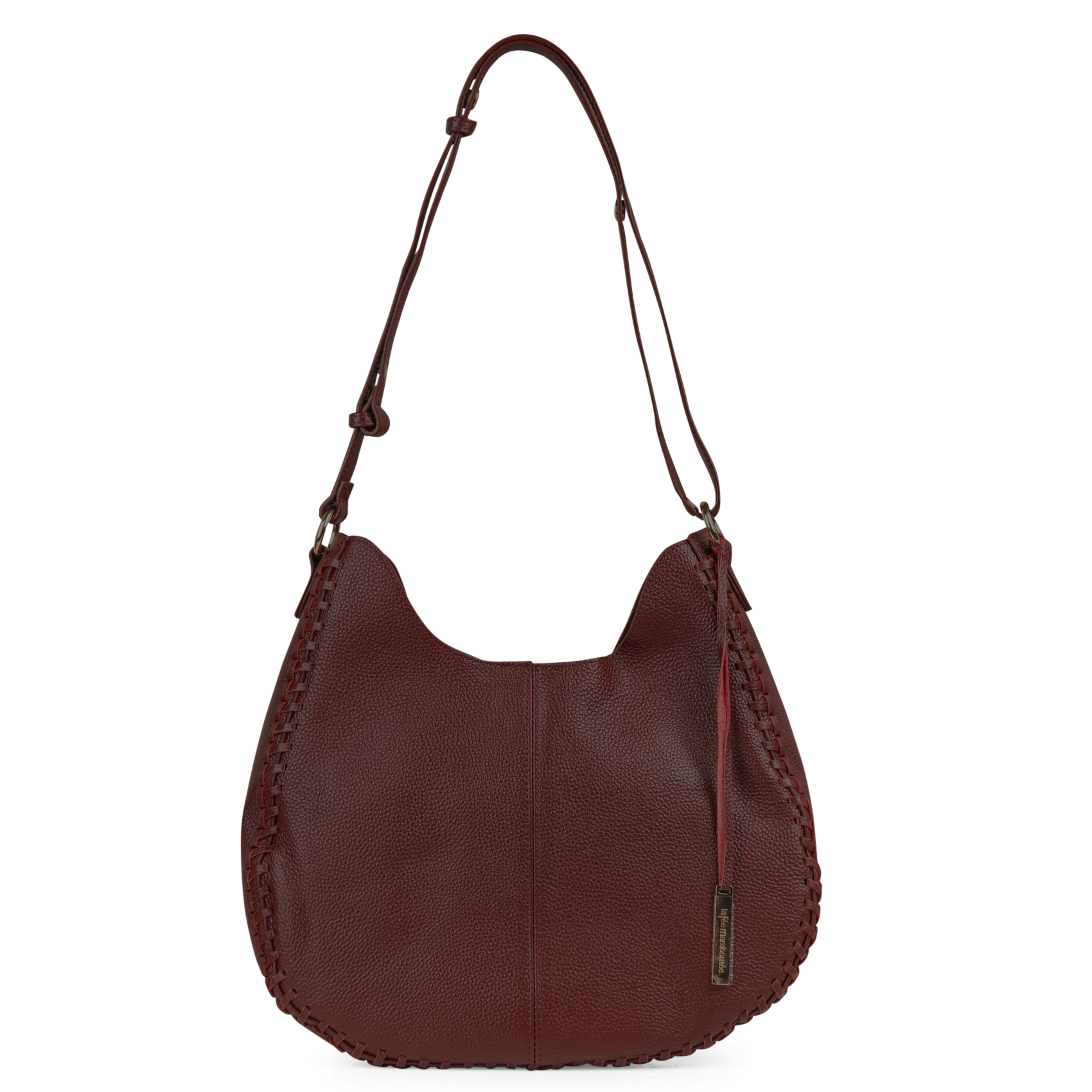 Buideltas van getextureerd leer met veters LA FEE MARABOUTEE Rood