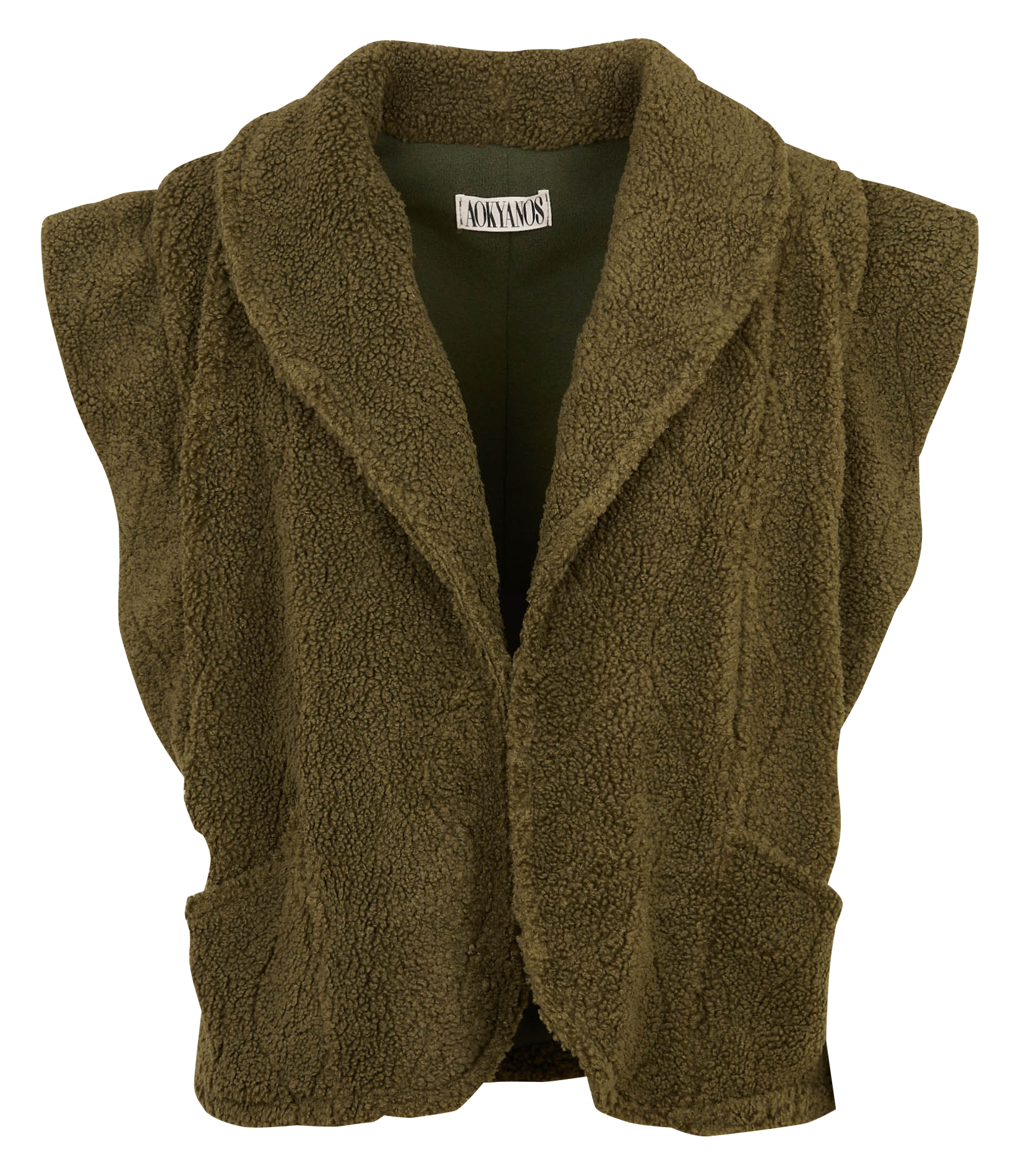 Oversize Mantel mit Schalkragen aus Sherpa AOKYANOS Khaki