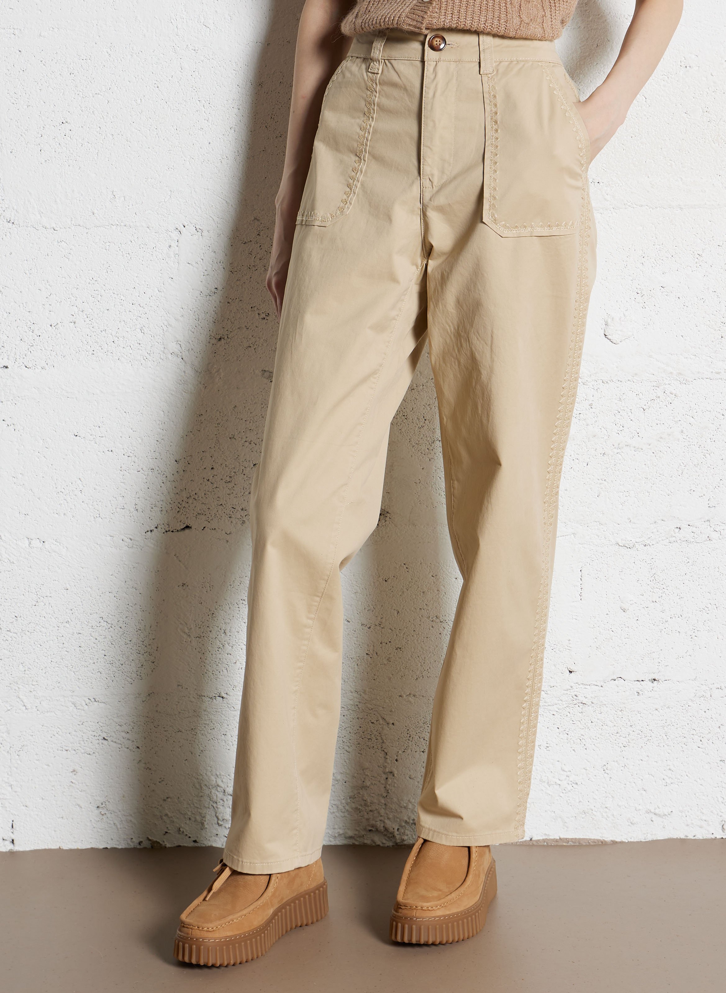 Pantalon droit en velours de coton  LA PETITE ETOILE