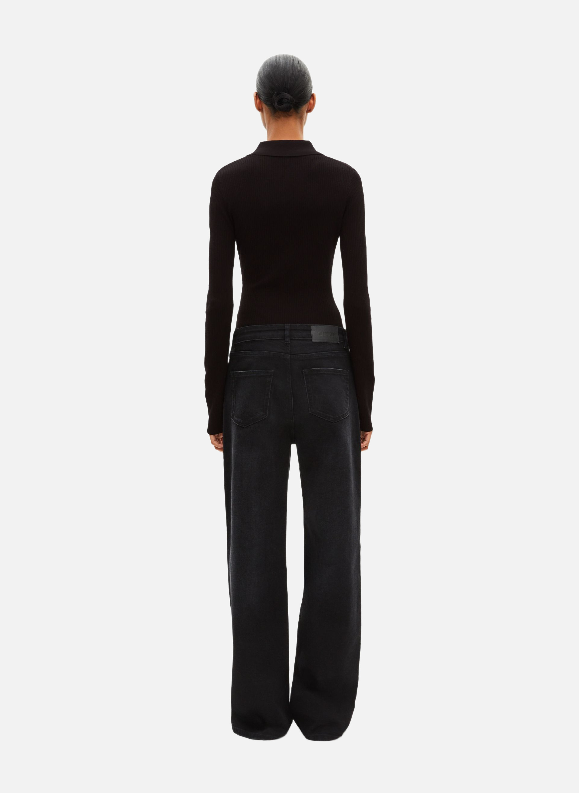 Ribbed knitted body THE KOOPLES Black