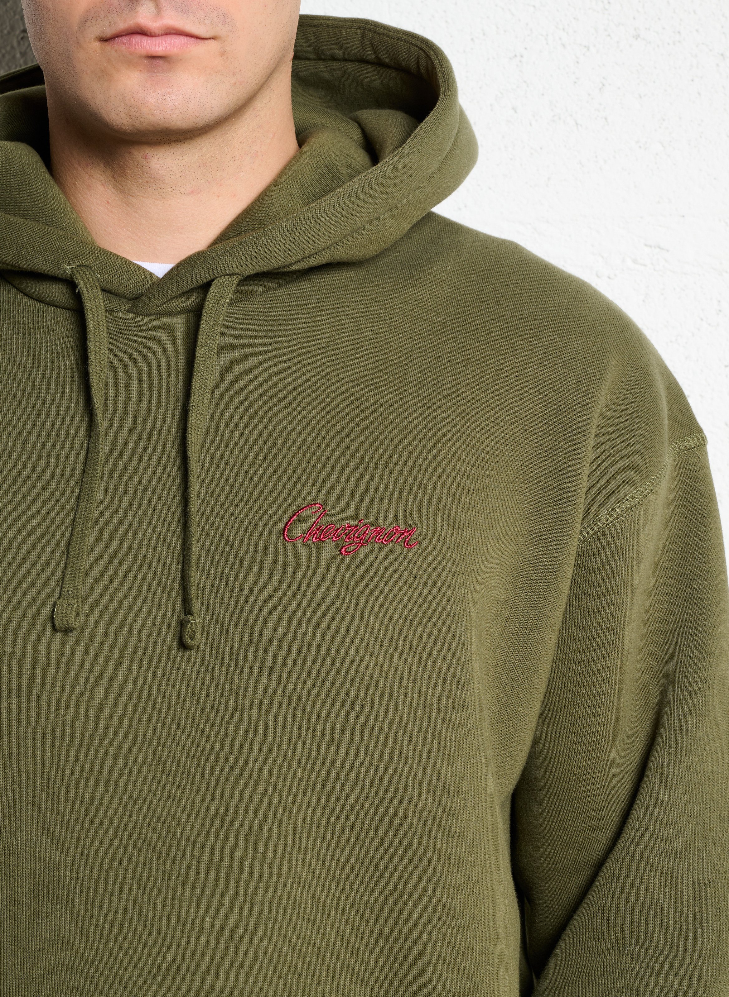 Sweat ample brodé en coton mélangé CHEVIGNON Kaki