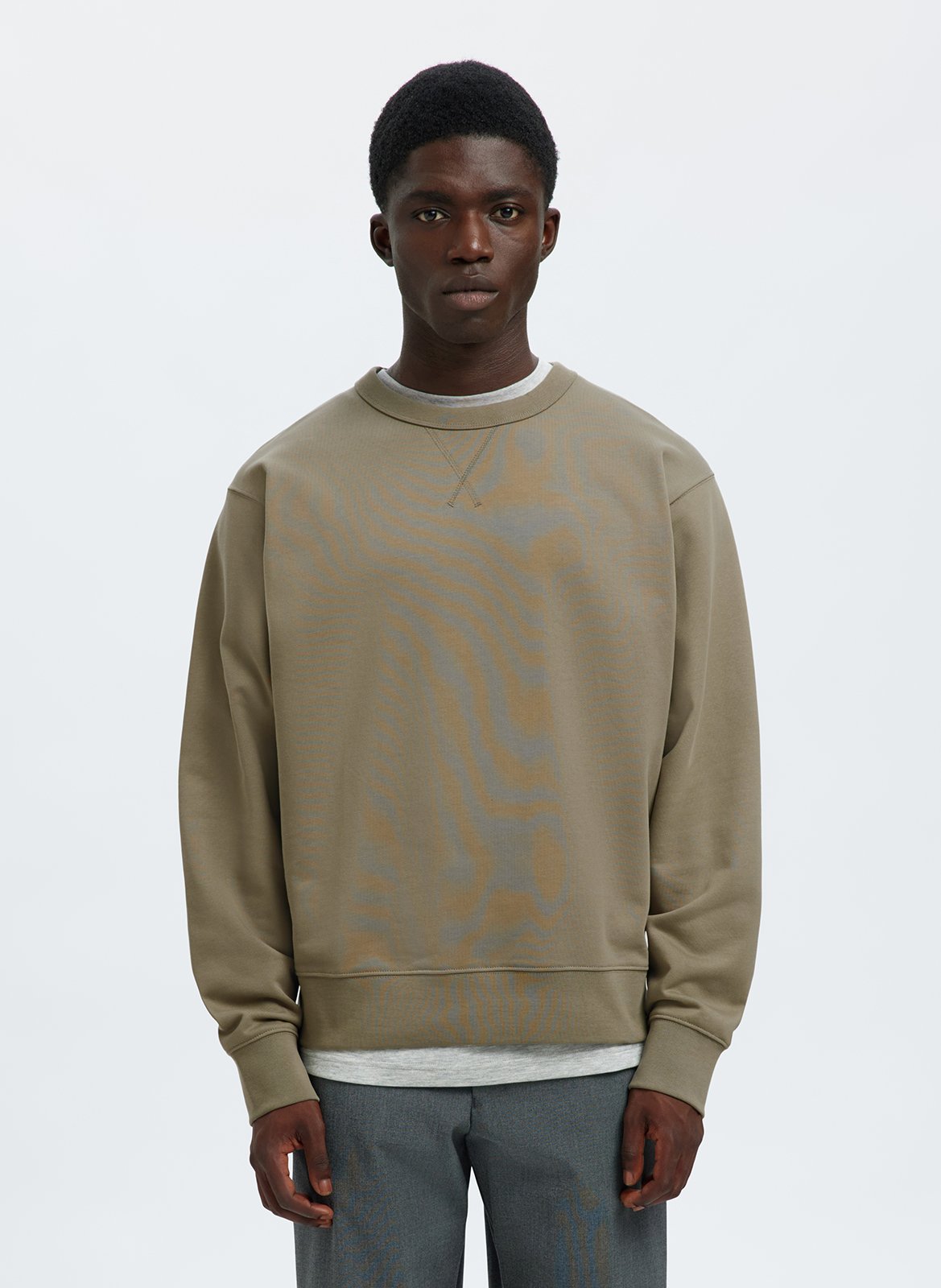 Sweat col rond SELECTED Gris