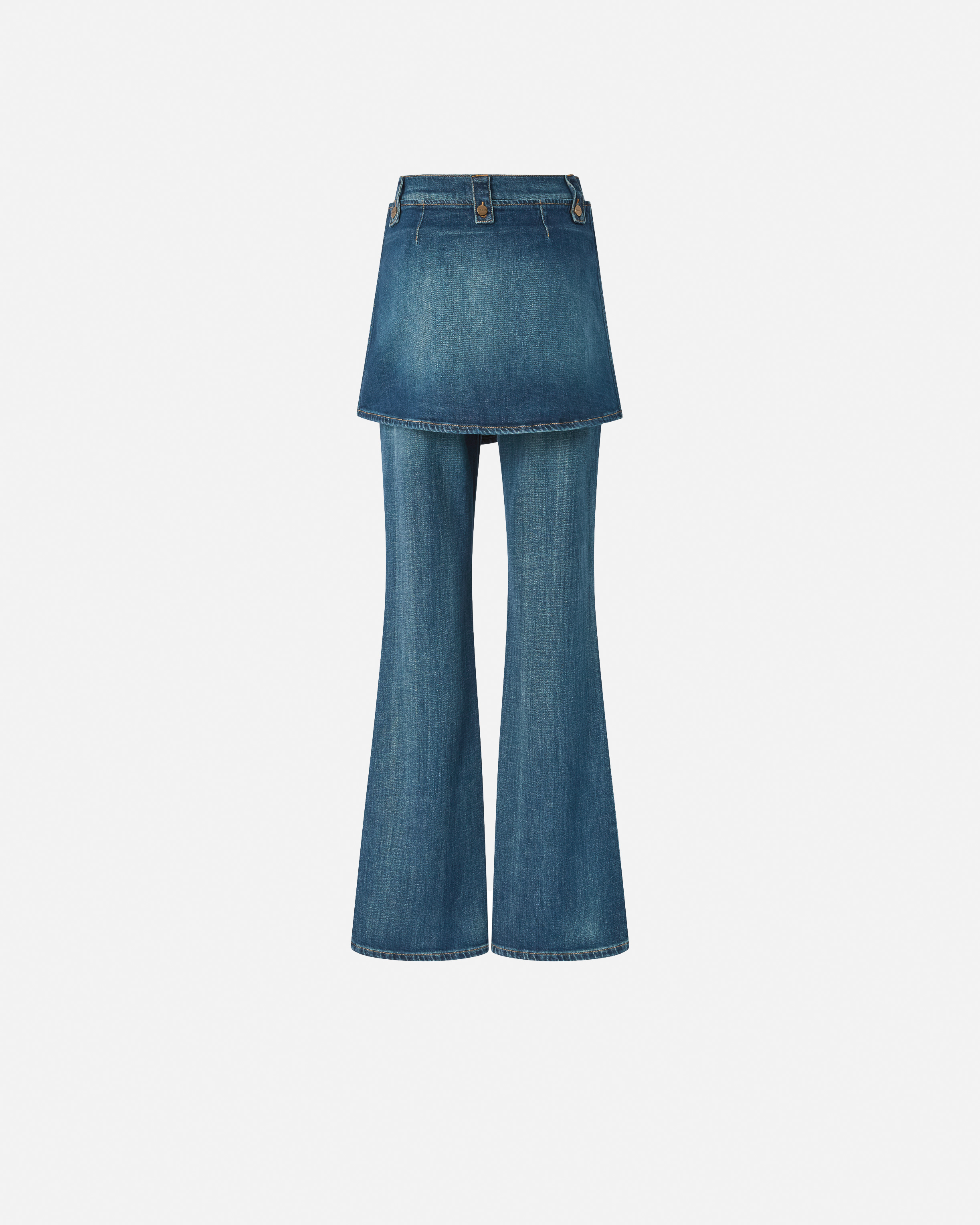 Flared jeans with removable mini skirt PINKO Blue
