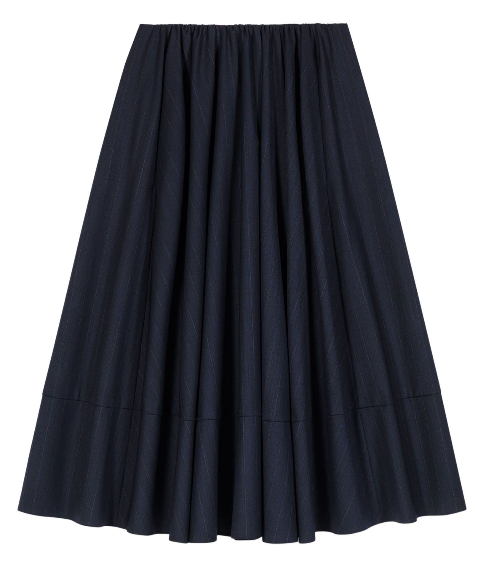 Halflange plissérok - wolblend MAJE Blauw