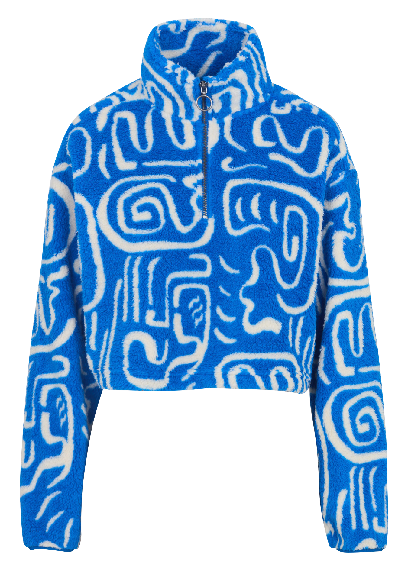 Printed soft sherpa fleece pullover BILLABONG Blue