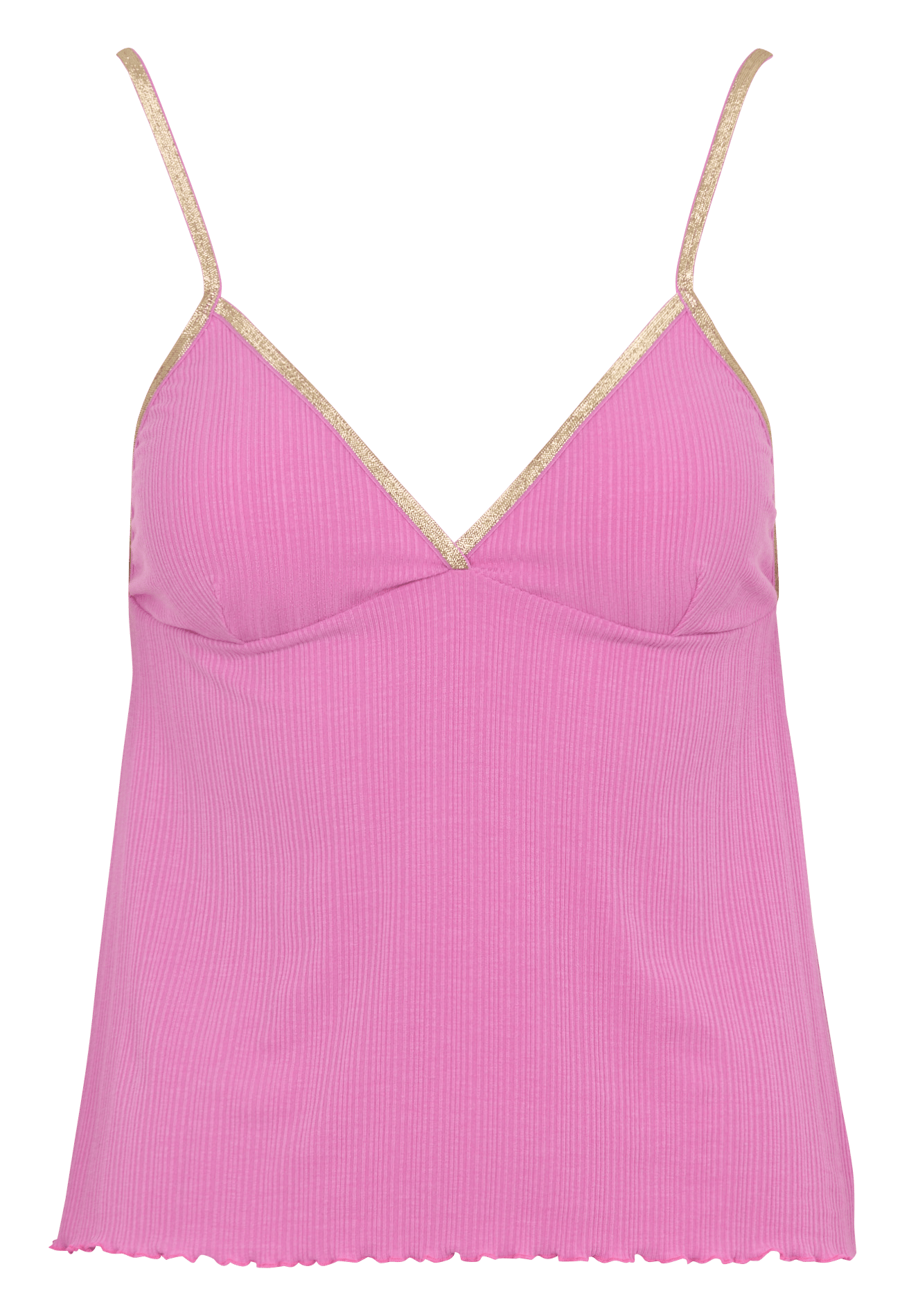 Top droit côtelé LA NOUVELLE Rose