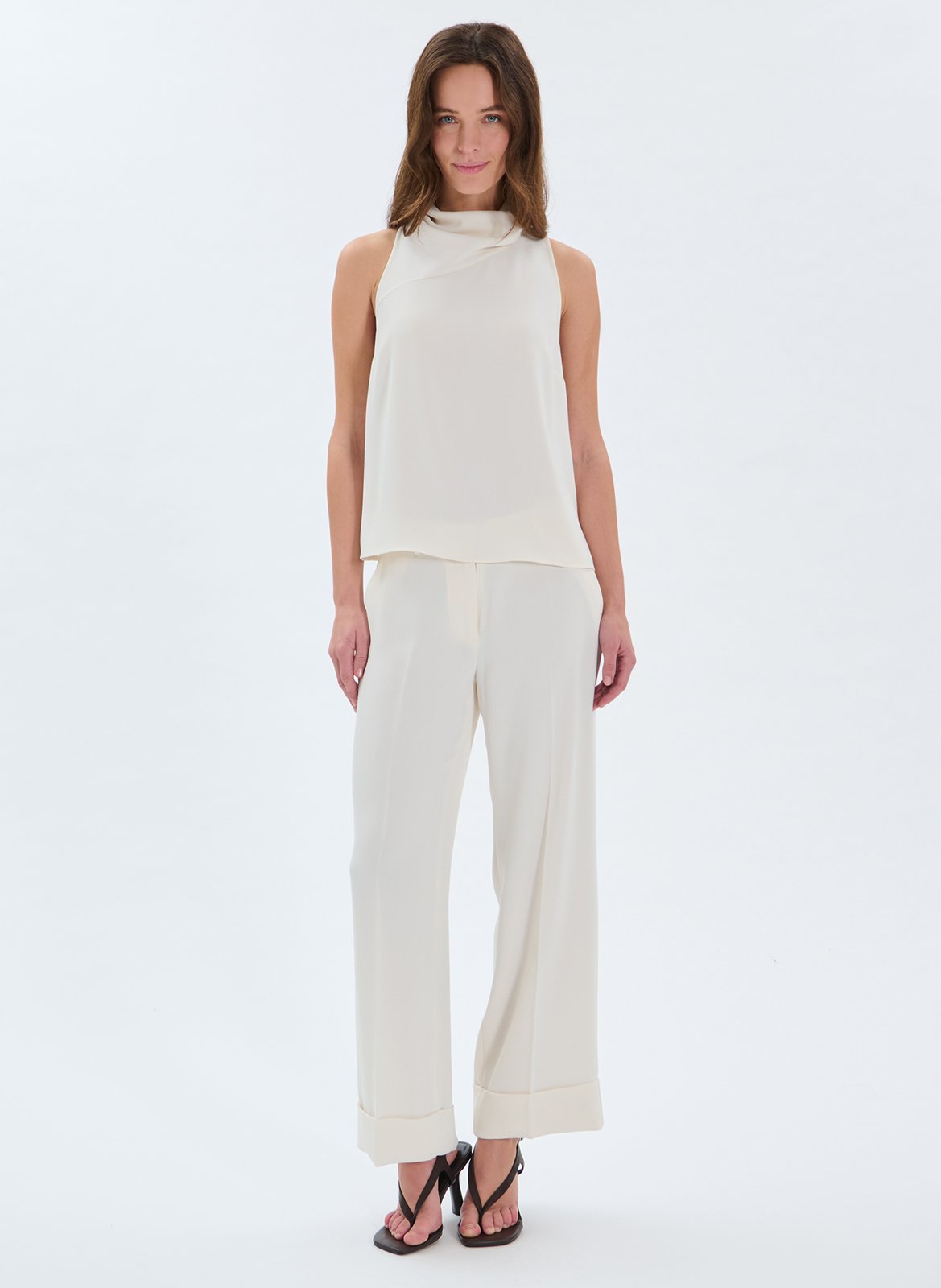 Straight high-neck top ZAPA White