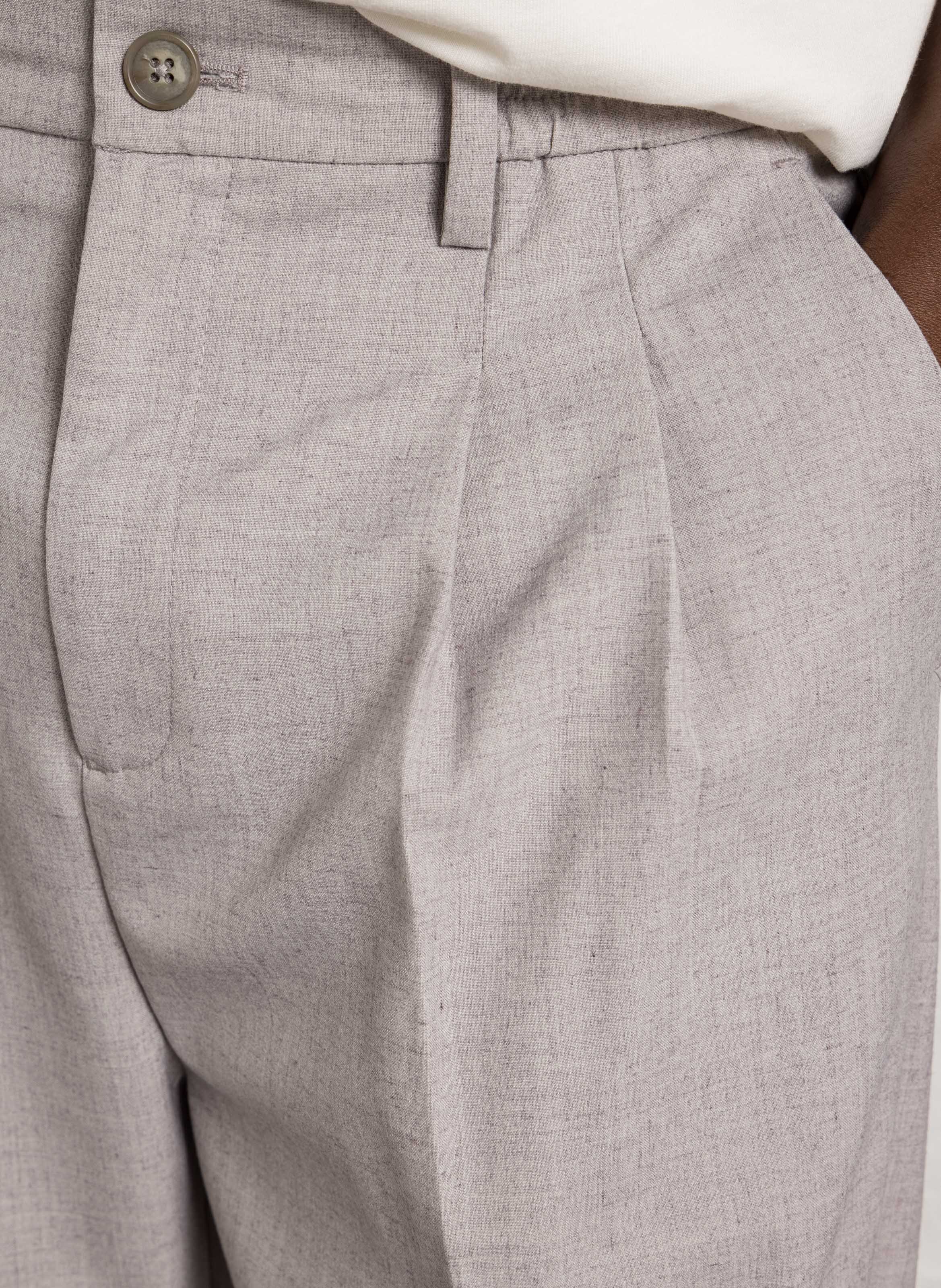 Gerader Hose mit Bundfalten in Uni CASUAL FRIDAY Grau