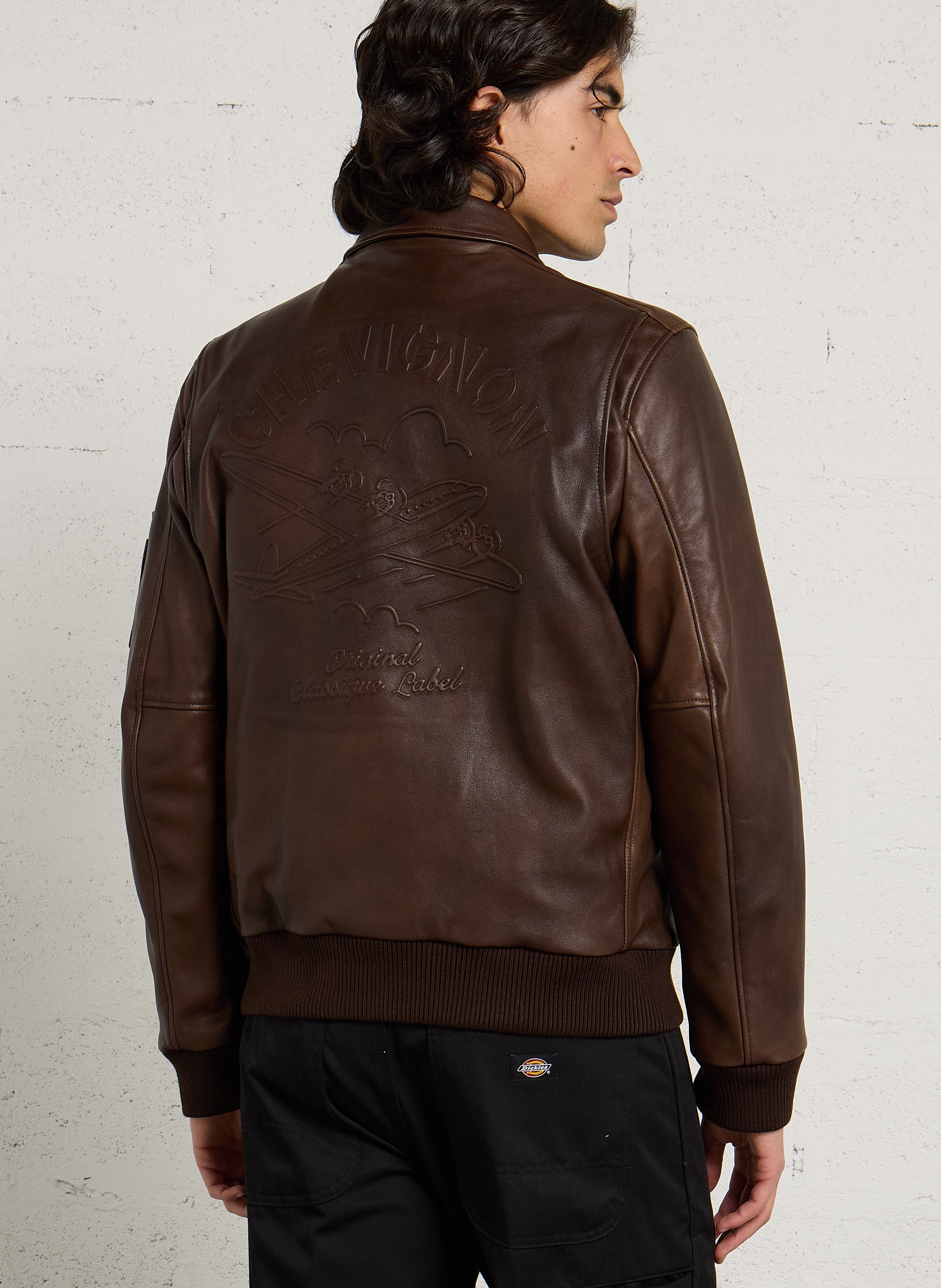 Lammlederblouson mit klassischem Kragen CHEVIGNON Braun