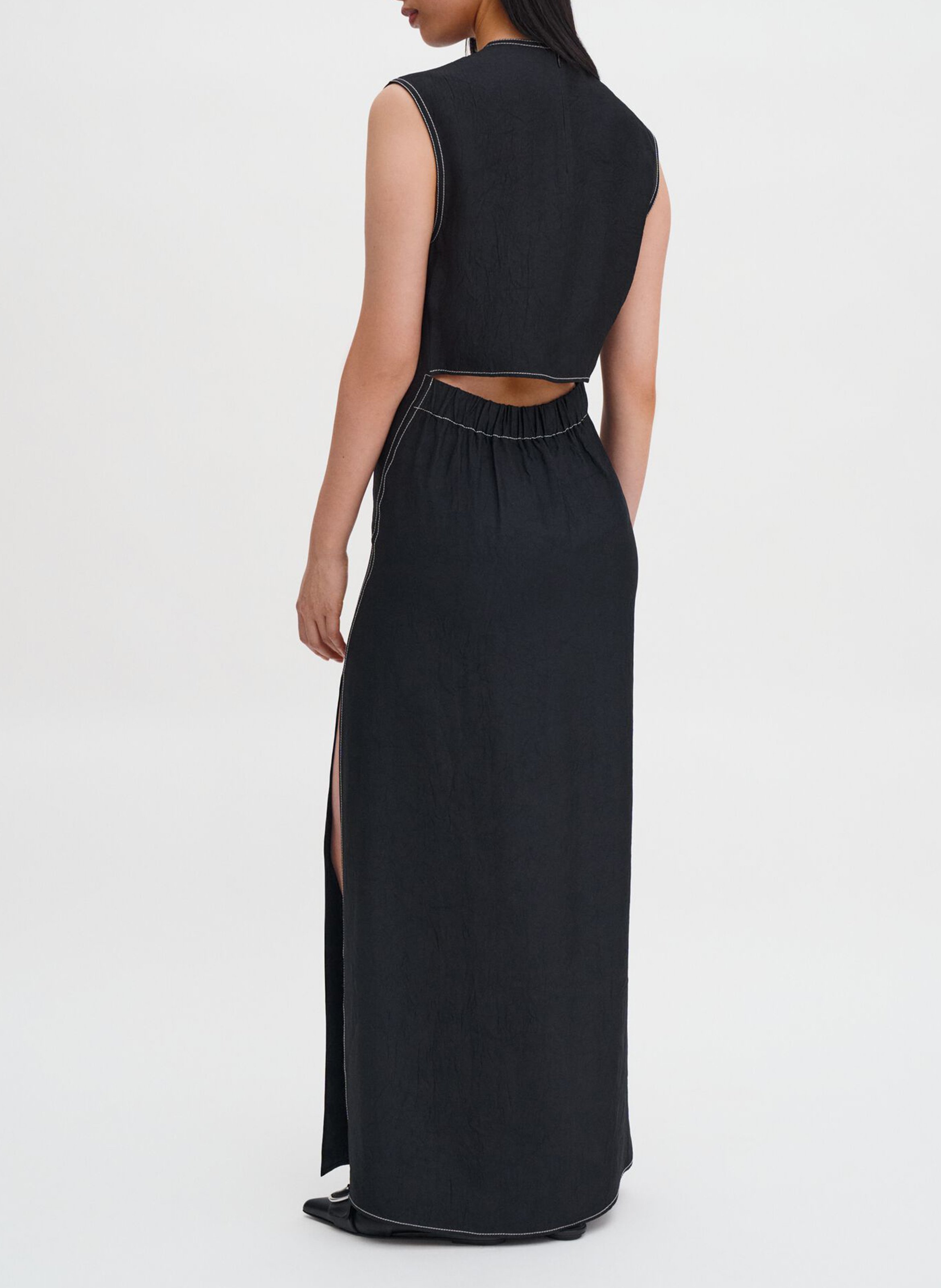 Vestido largo recto liso FILIPPA K Negro