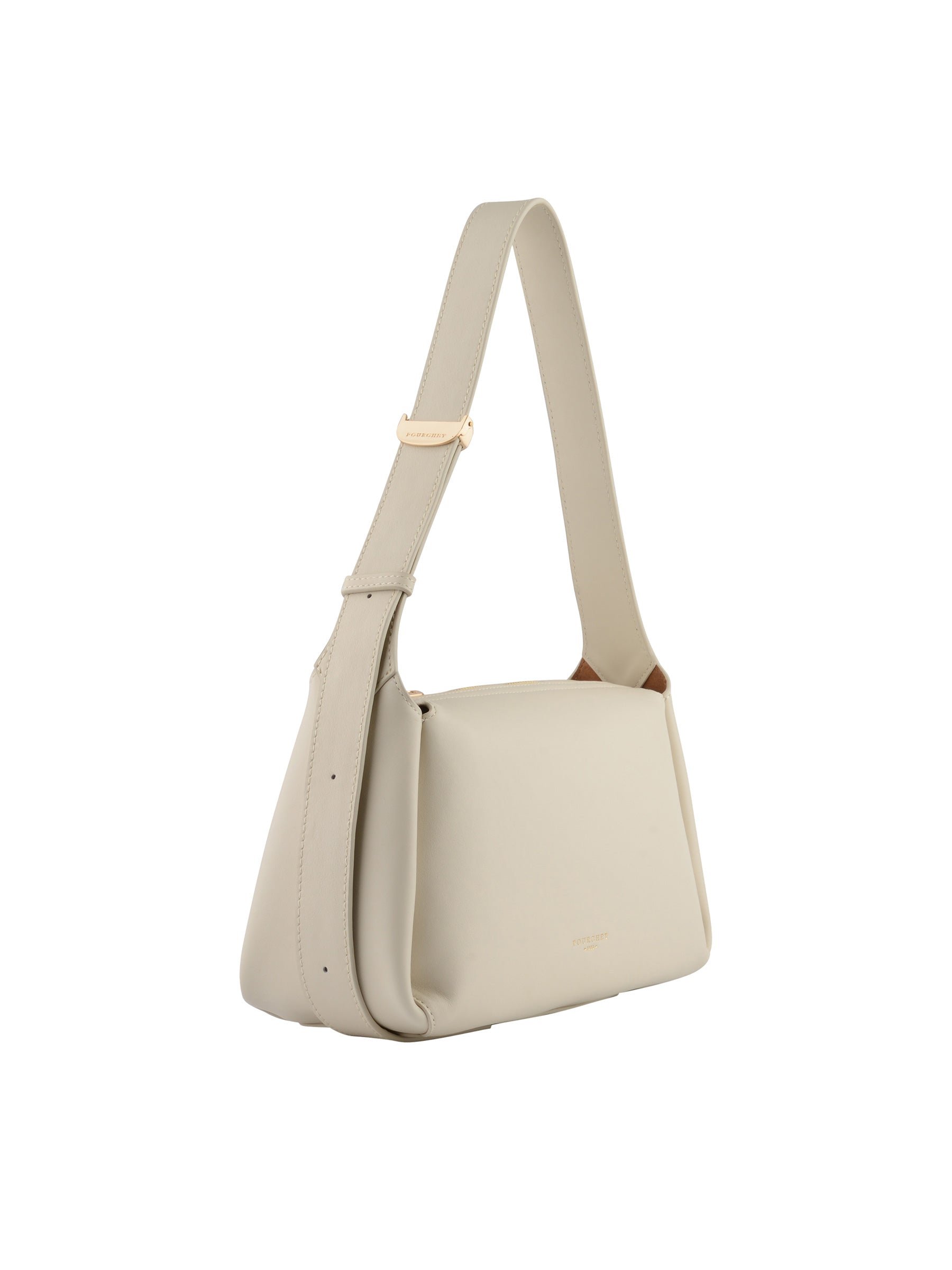 Sac porté épaule en cuir de vachette POURCHET Beige