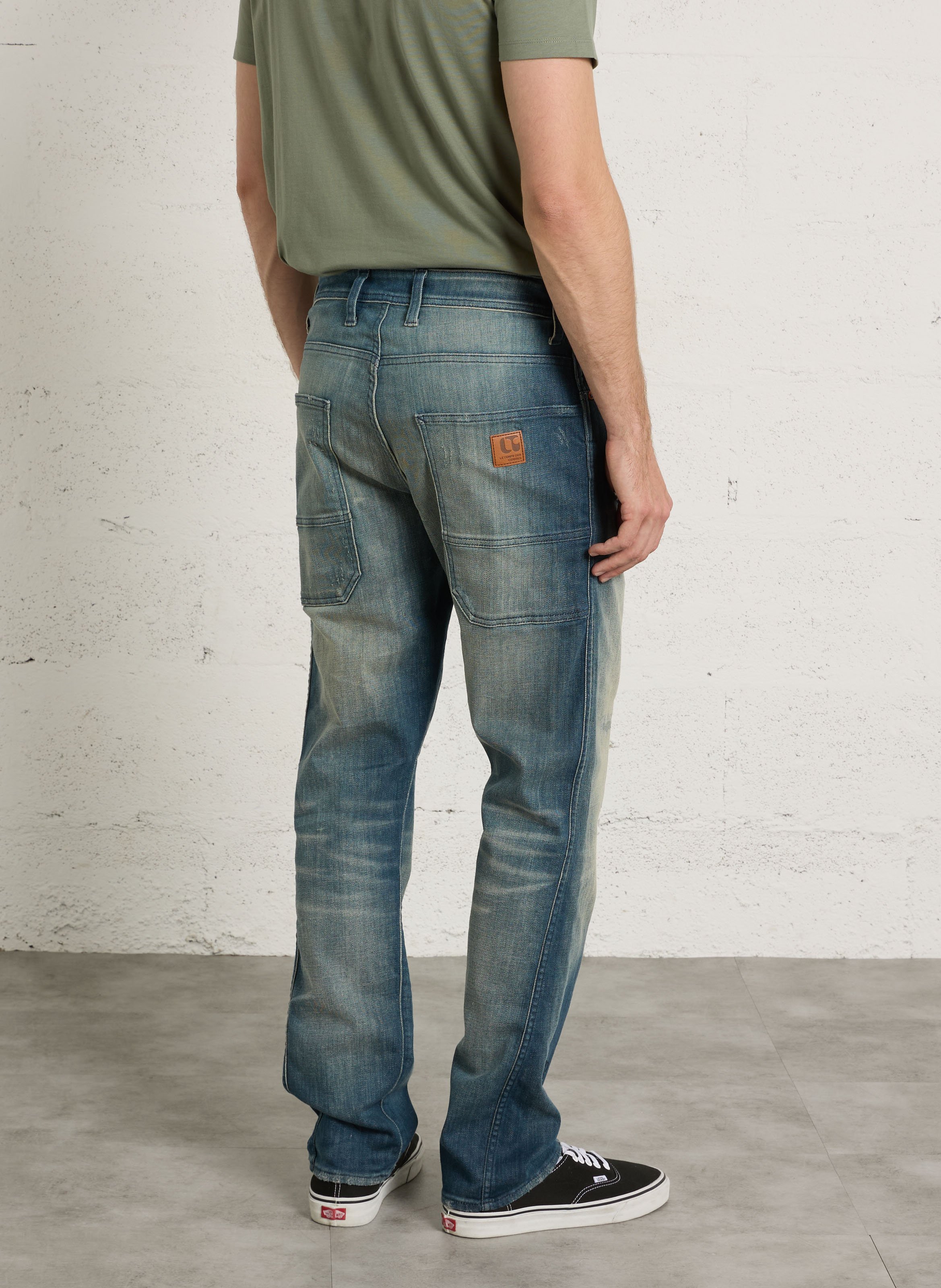 Straight leg jeans in blended cotton LE TEMPS DES CERISES Blue