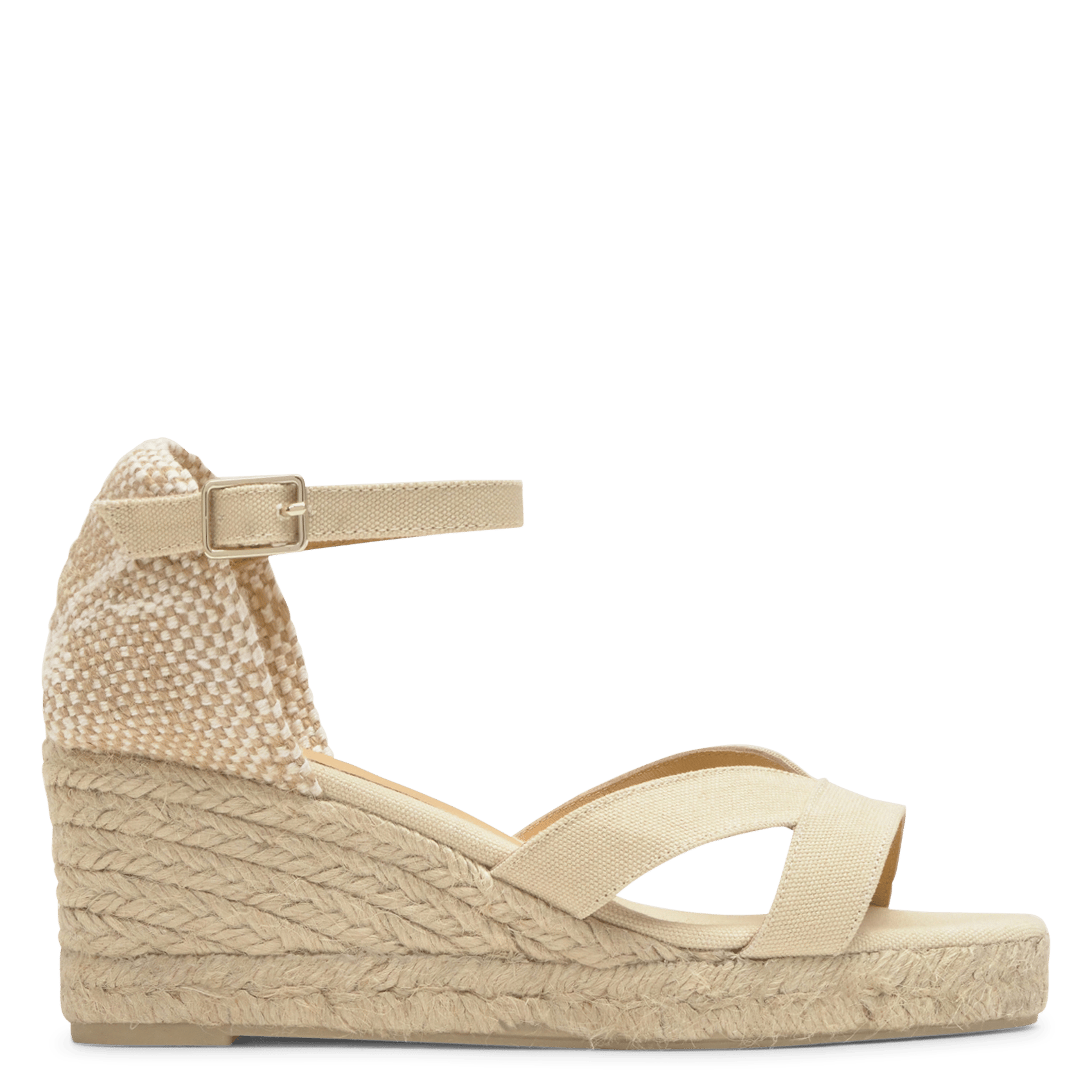 Organic cotton wedge sandals CASTANER Beige