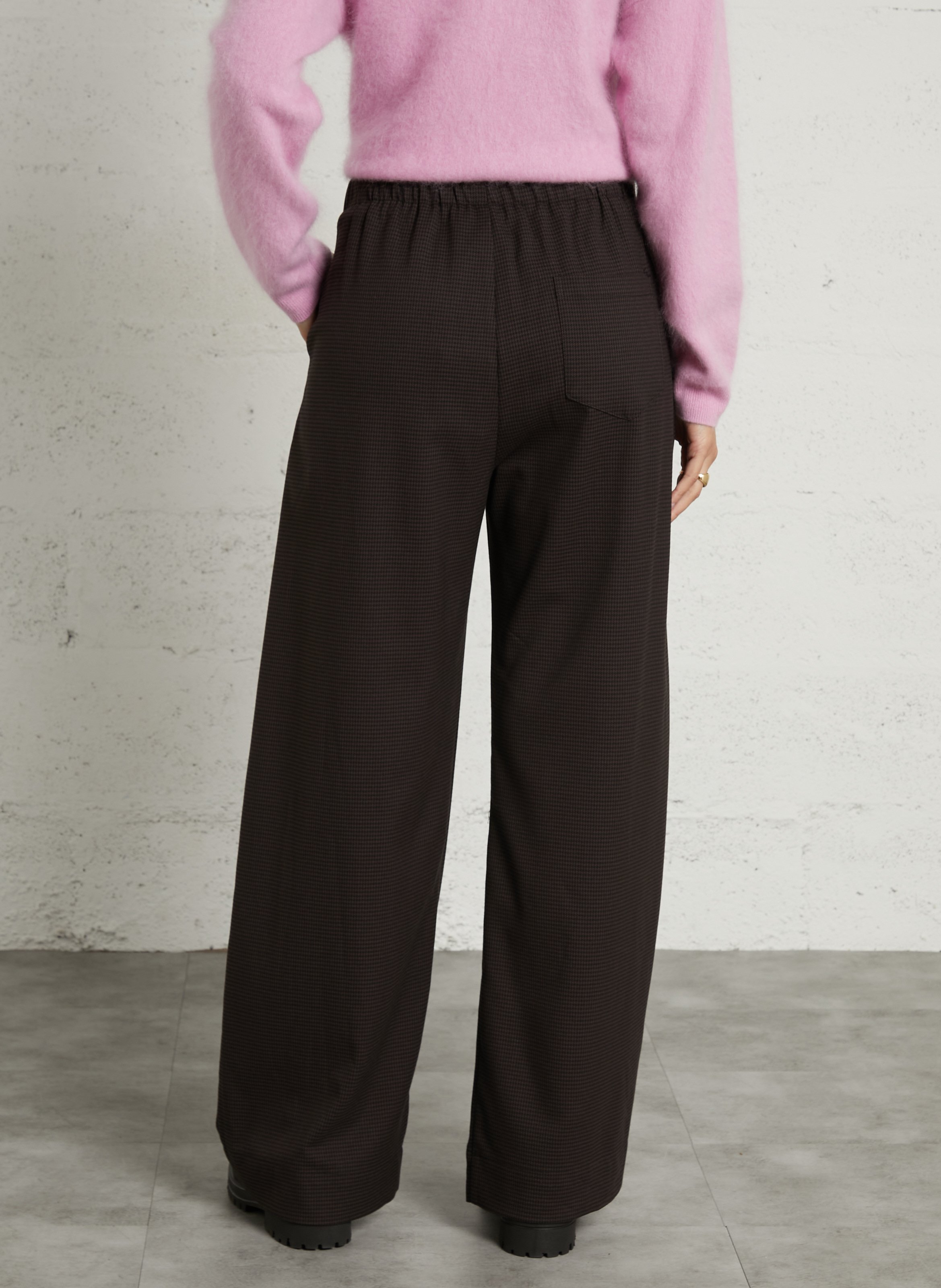 Azawood high-waisted wide-leg trousers SUNCOO Brown