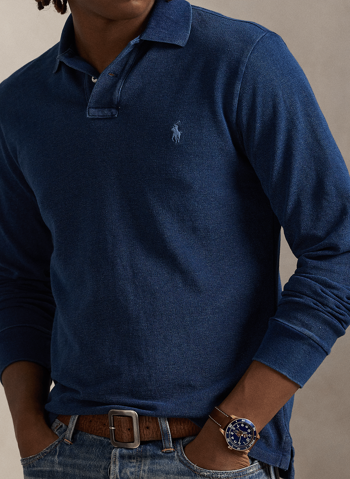 Slimfit-Poloshirt aus Baumwolle POLO RALPH LAUREN Blau