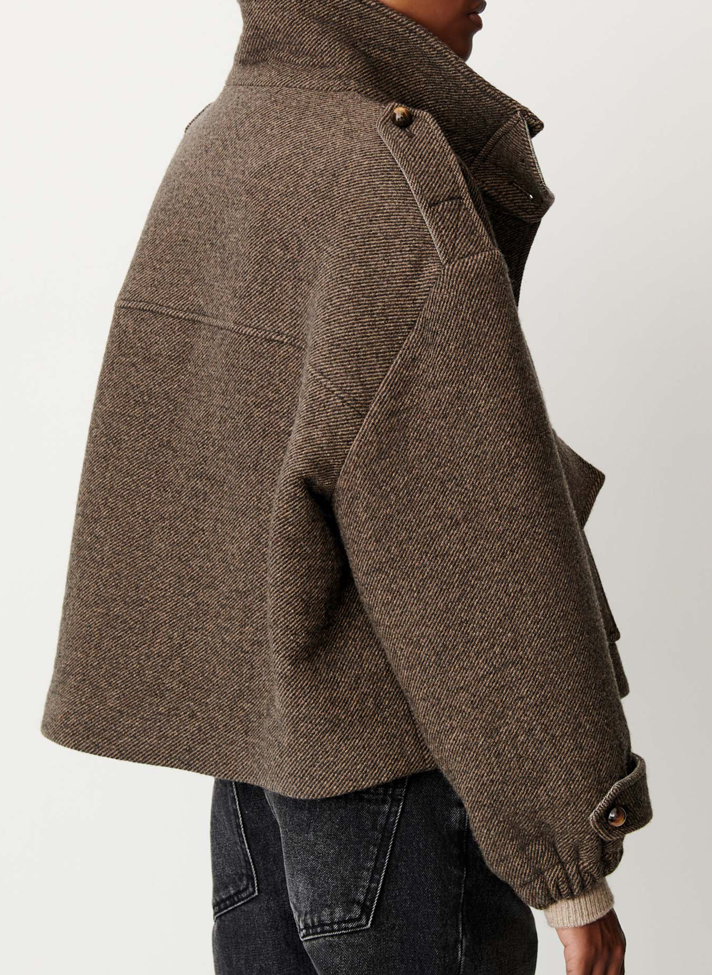 High-neck wool-blend jacket SESSUN Khaki