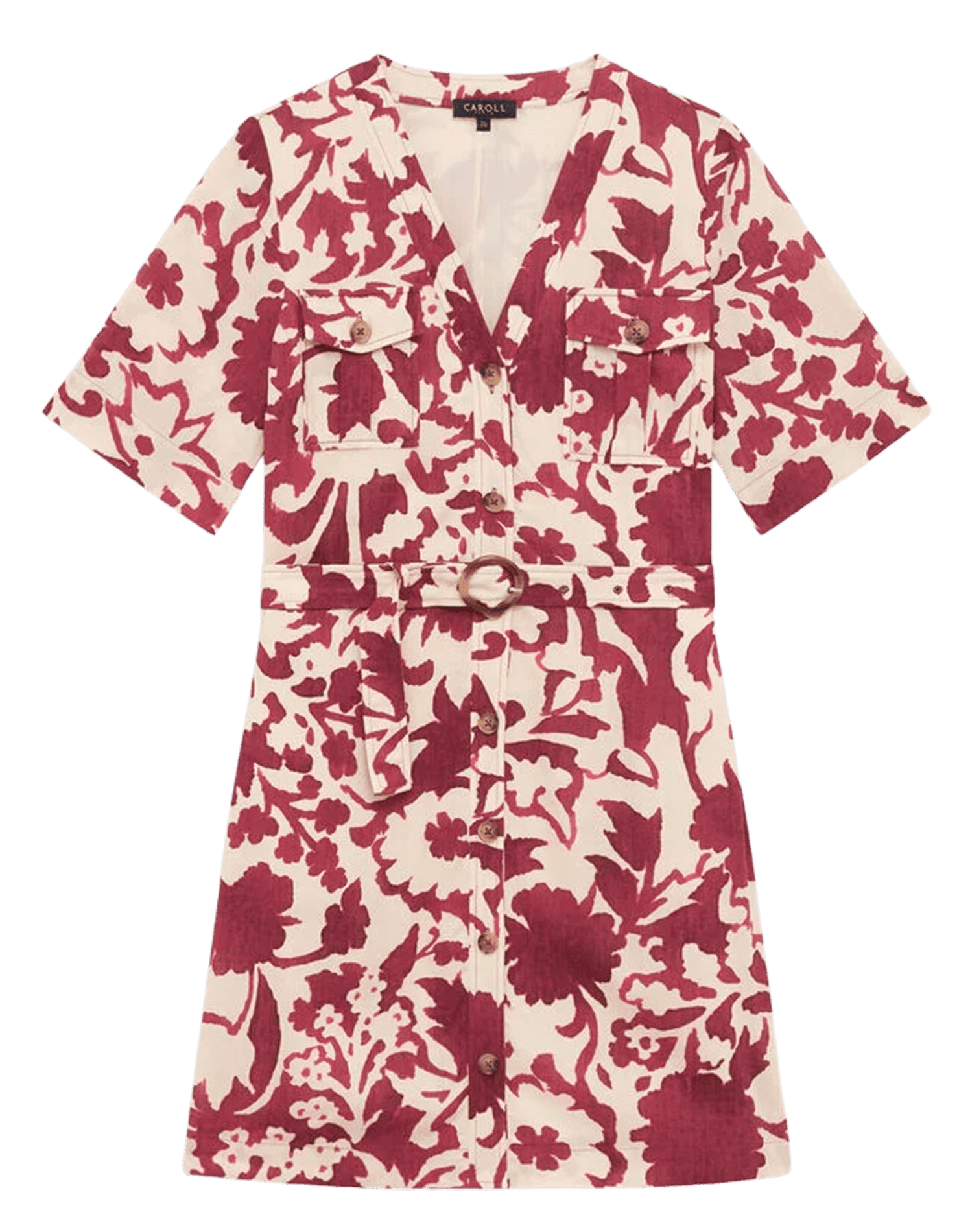 Geblümtes Kurzkleid CAROLL Rot