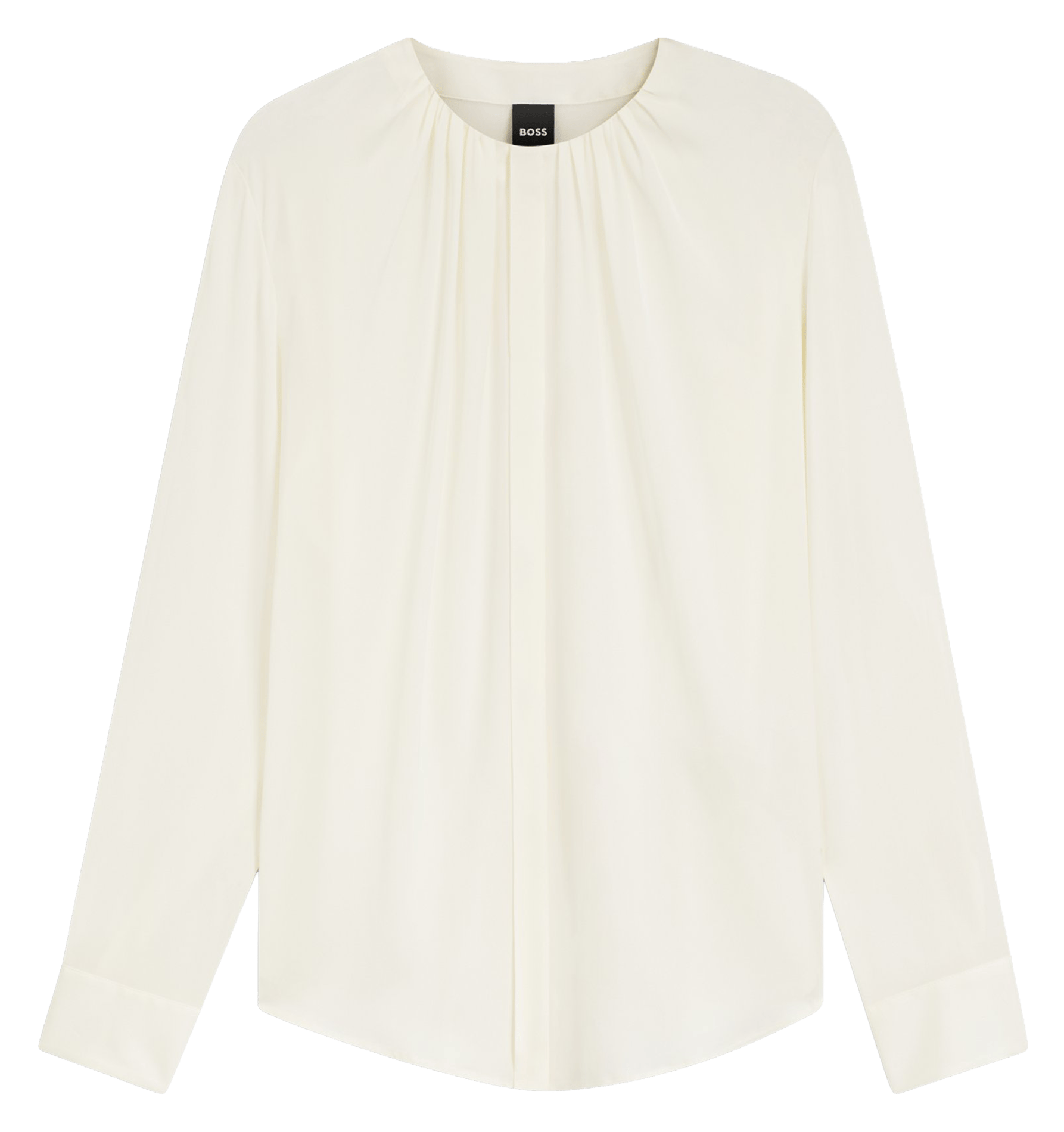 Solid silk blend blouse BOSS Beige