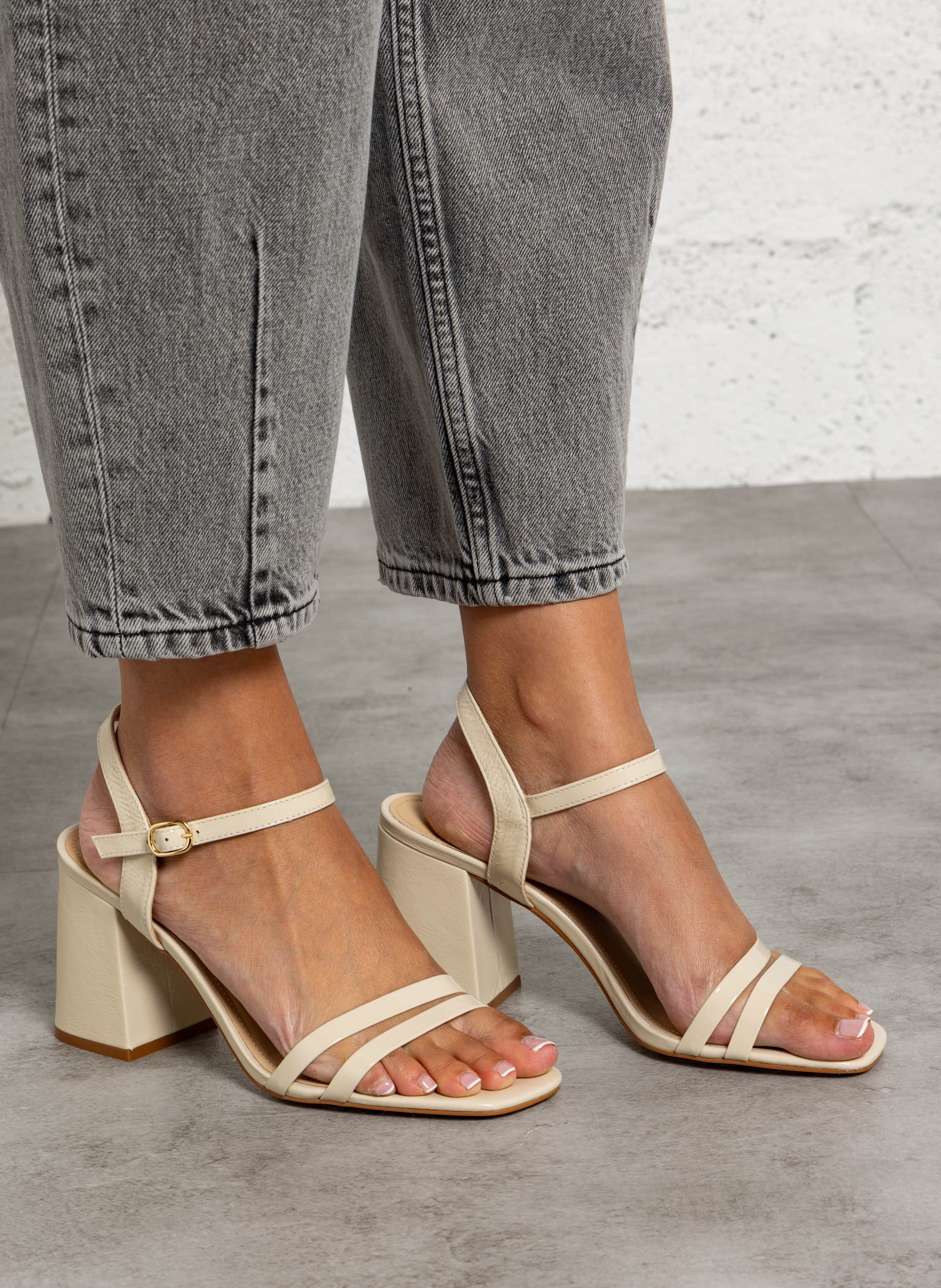 Pépite high-heeled leather sandals COSMOPARIS Beige