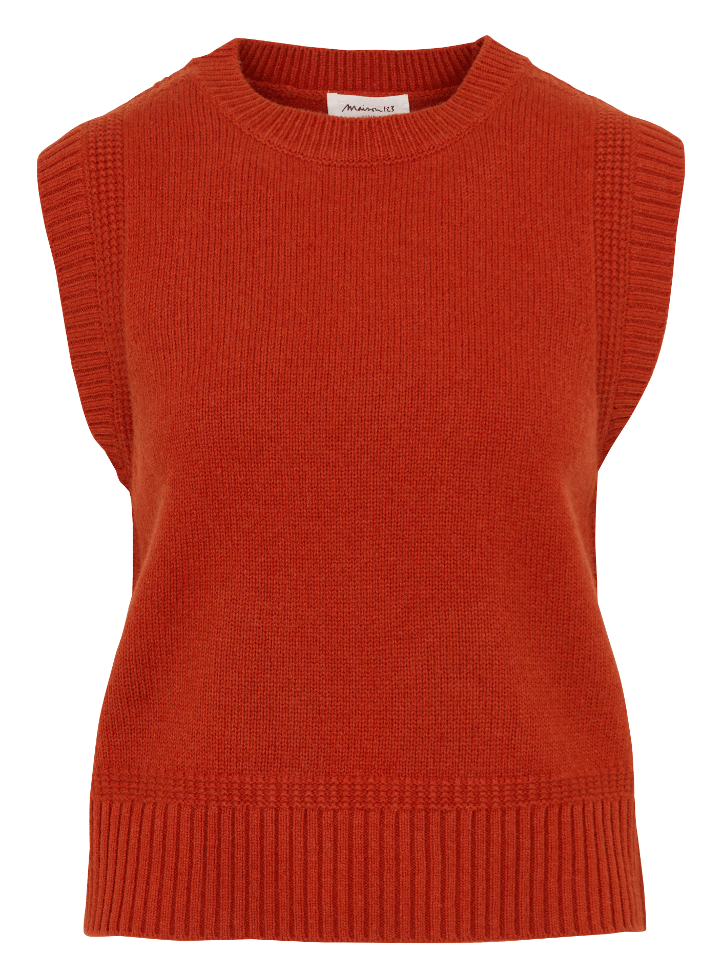 Pull col rond en laine MAISON 123 Orange