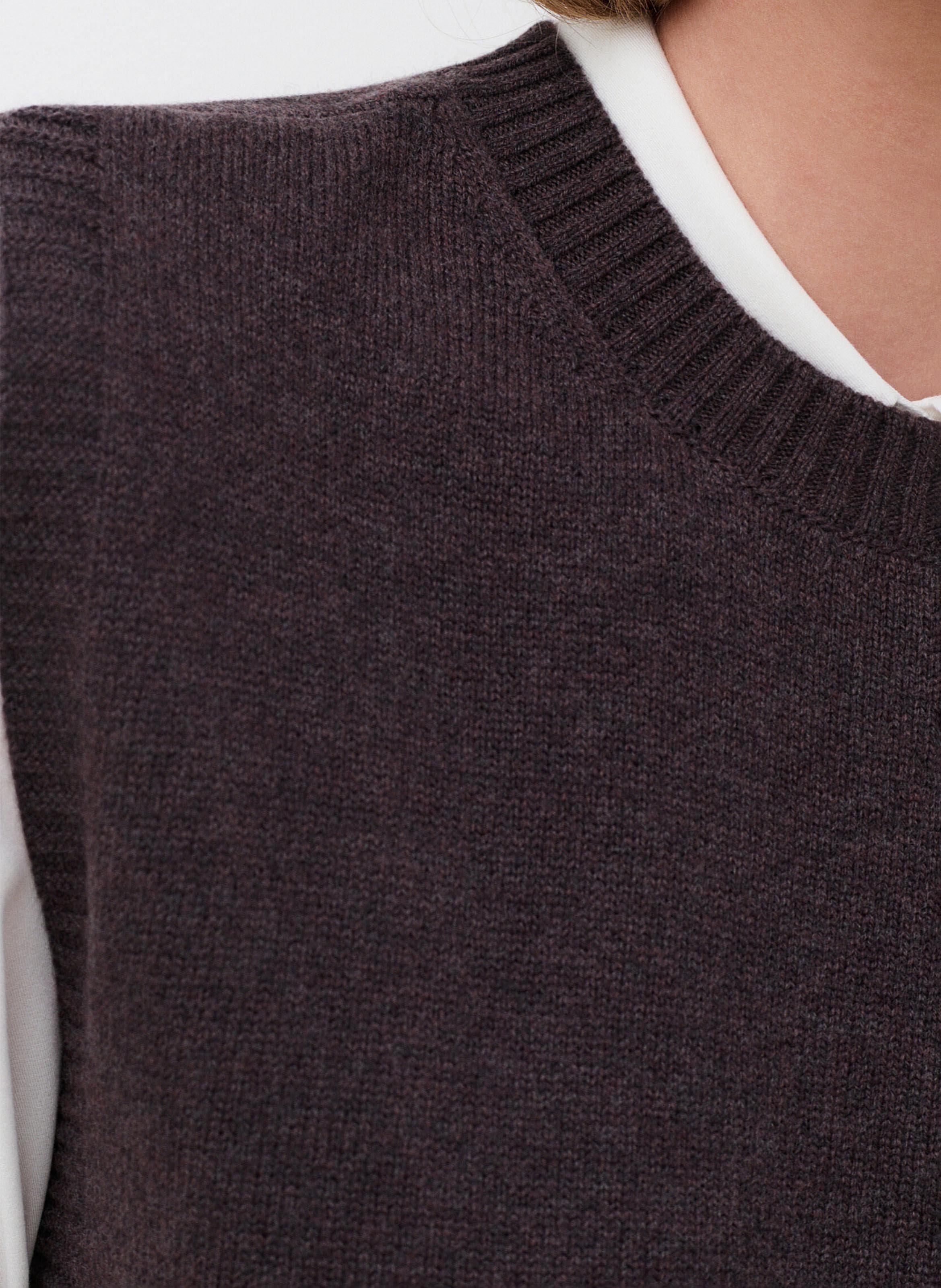 Rundhalspullover aus Wollmix | Braun CAROLL Damen