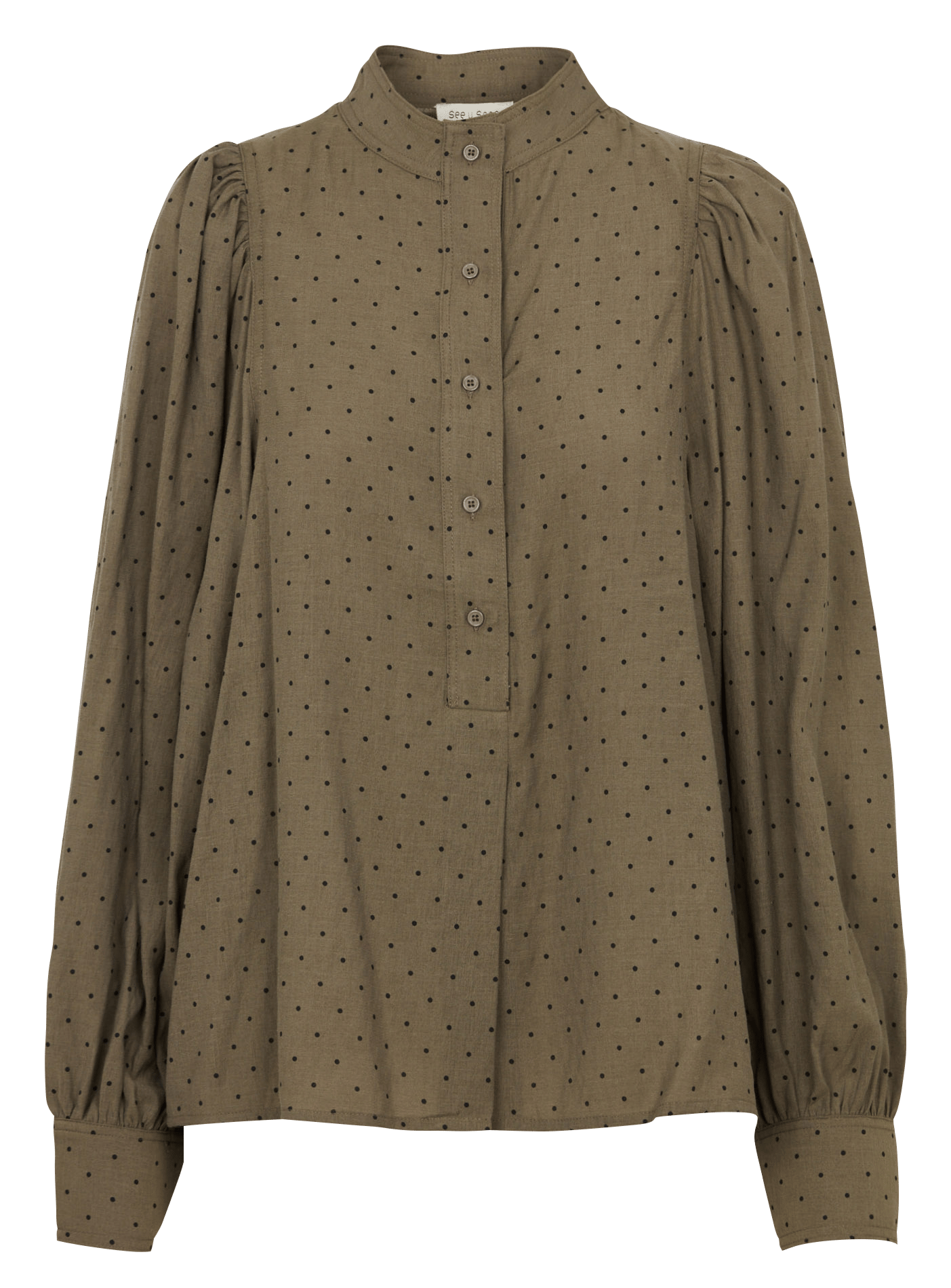 Blouse imprimée col montant  SEE U SOON Kaki