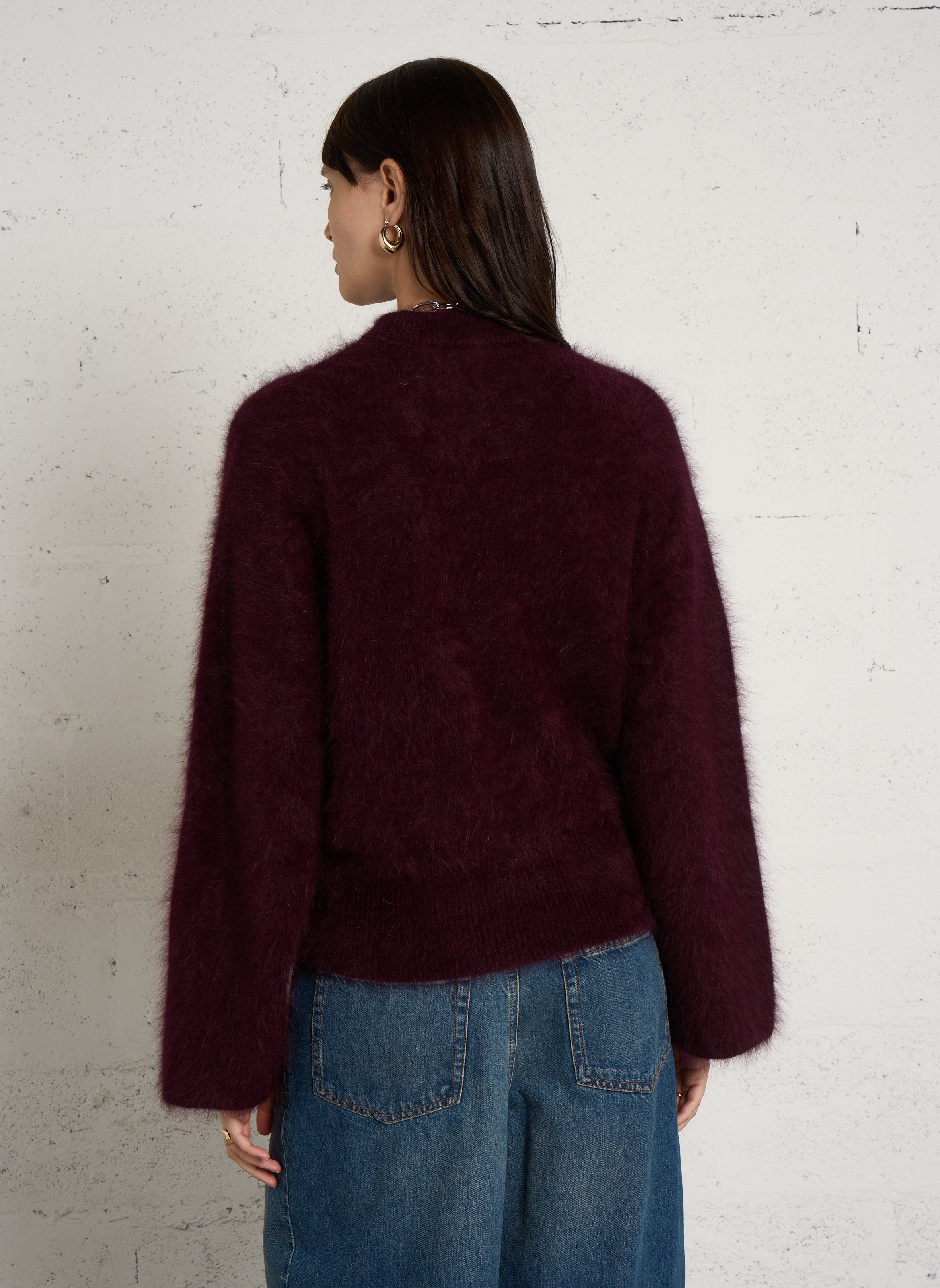 Gerade geschnittener Pullover aus gemischtem Angorawolle BELLEROSE Rot