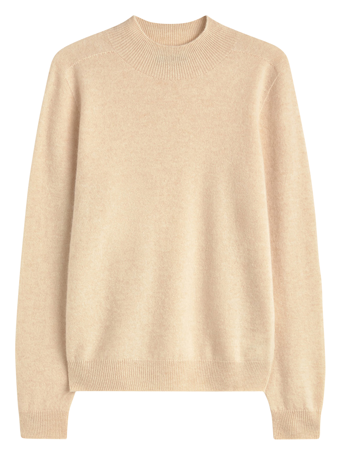 Plain straight-cut wool and cashmere sweater SIMORRA Beige