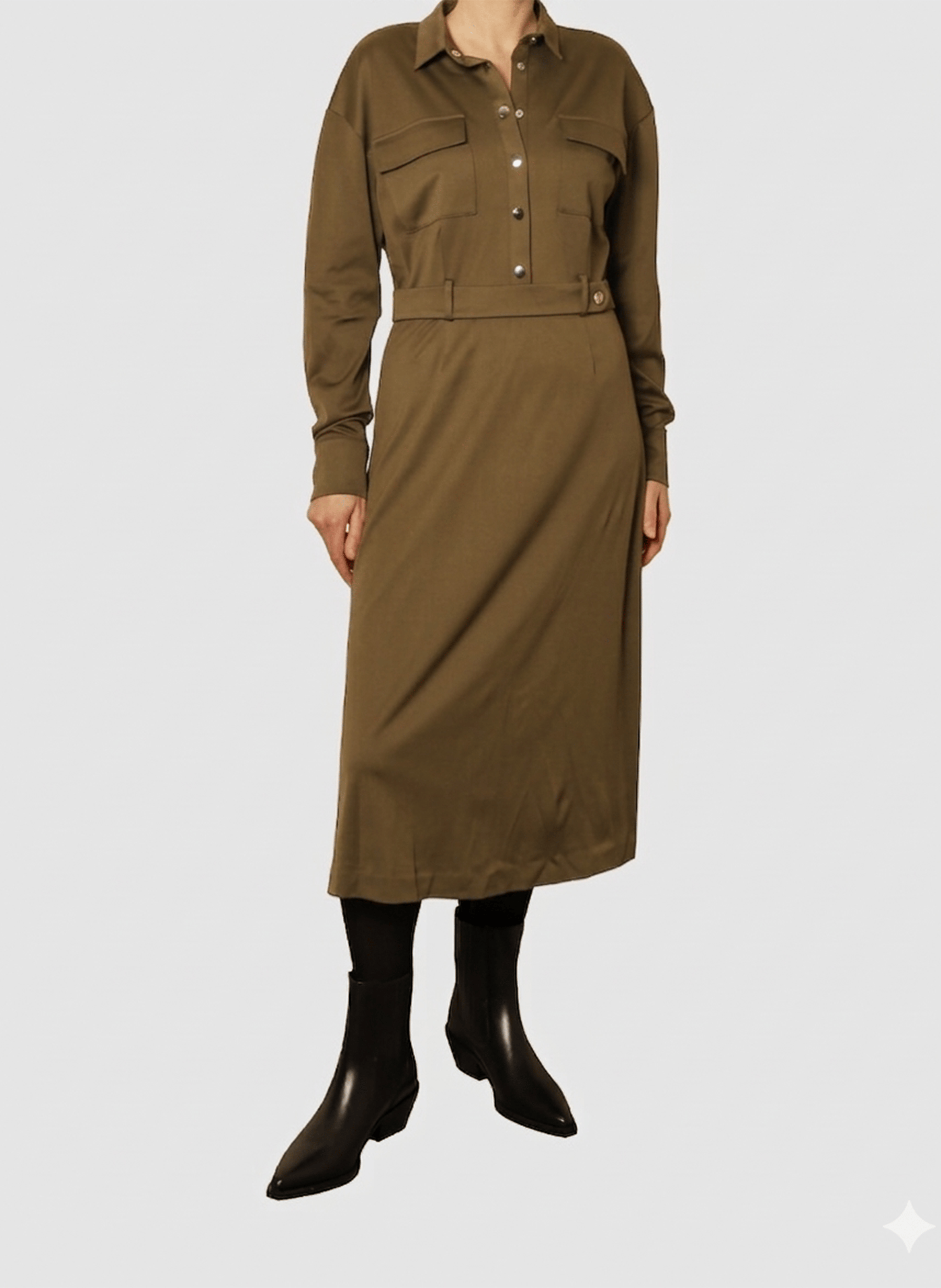 Midi-Hemdkleid aus Baumwolle IKKS
