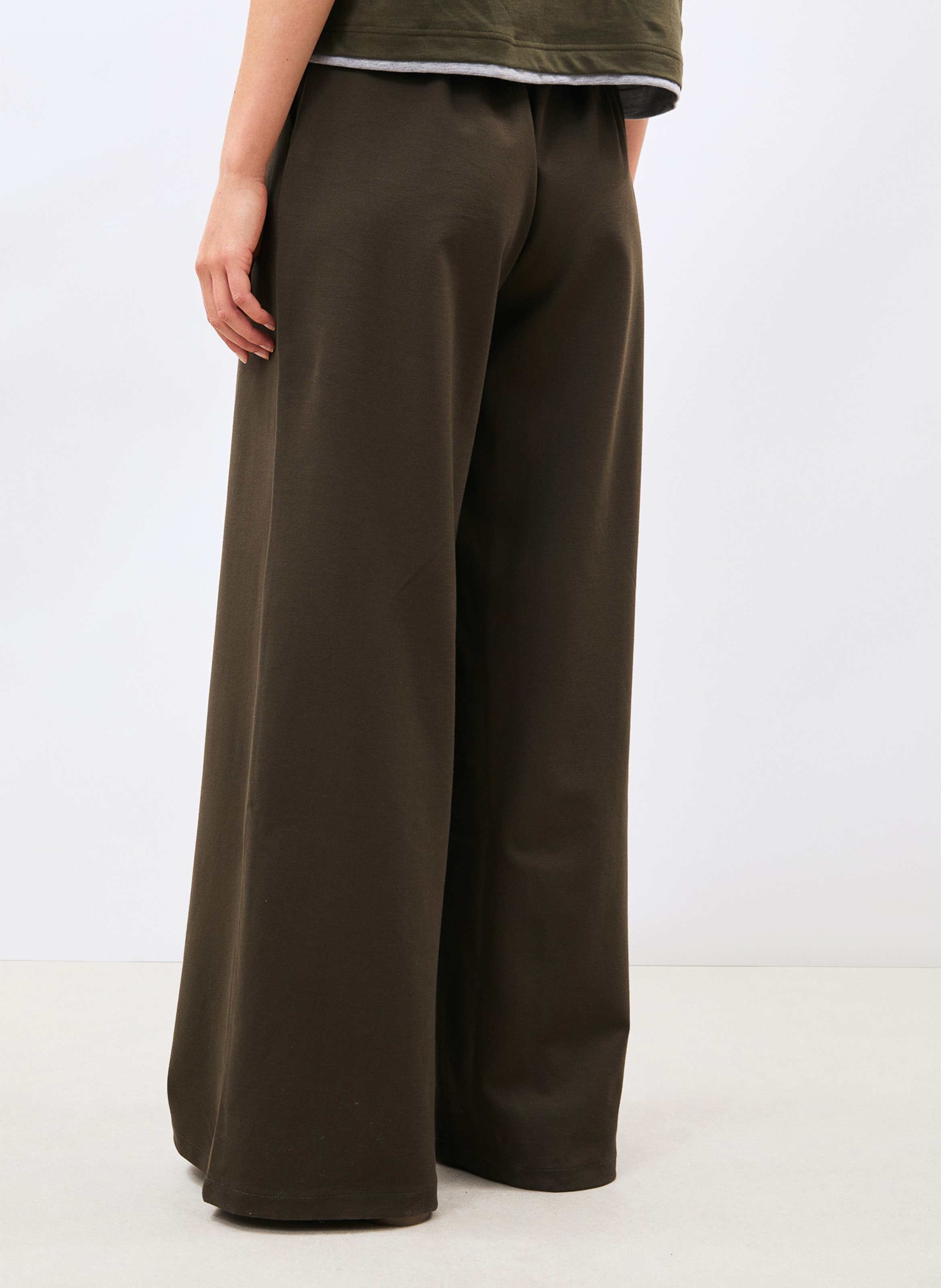 Wijde broek met hoge taille HUMILITY Kaki