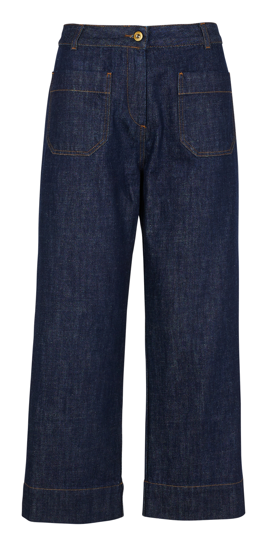 Cropped flared cotton jeans SESSUN Blue