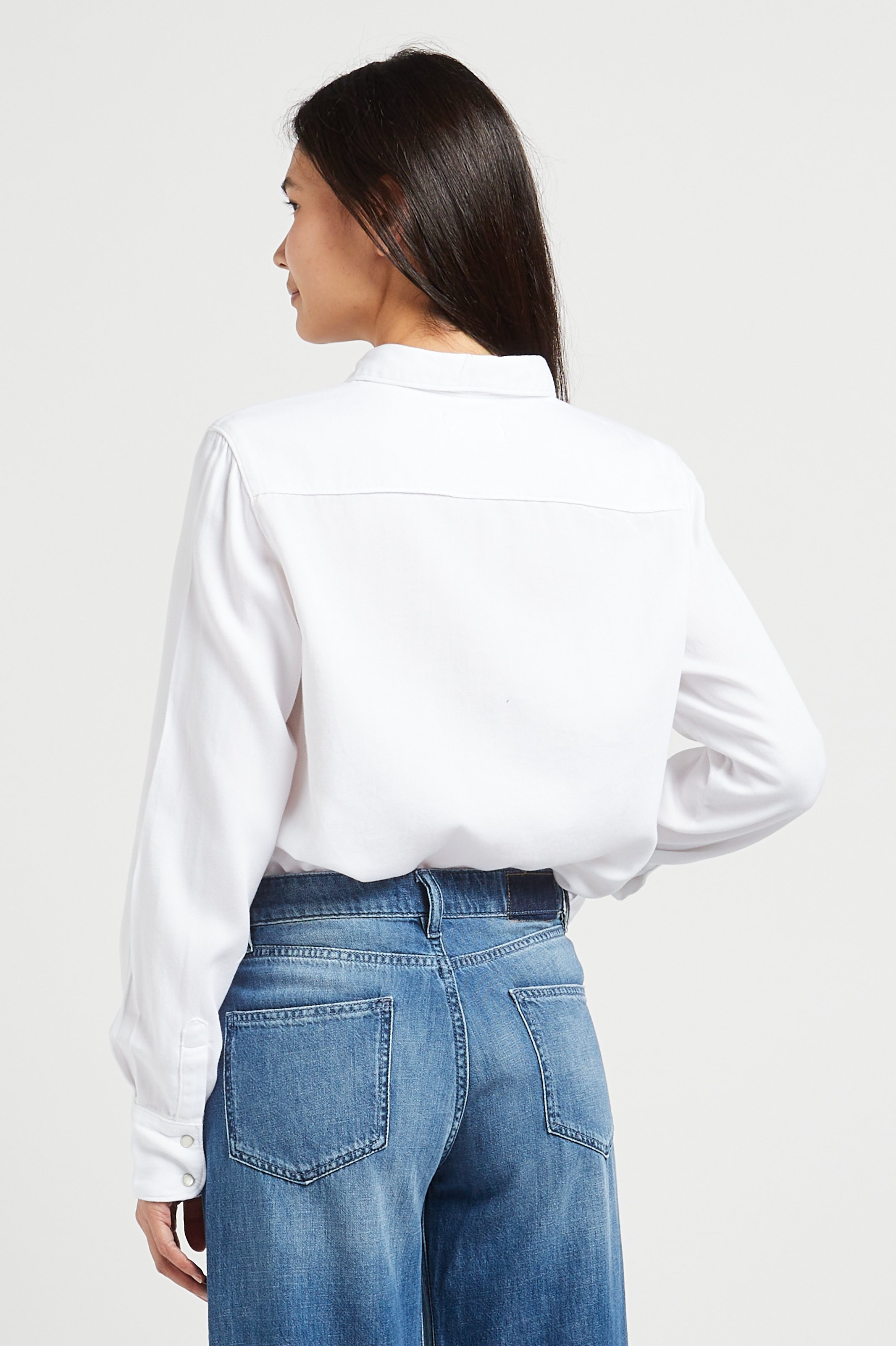 Katoenen blouse met klassieke kraag ACQUAVERDE Wit