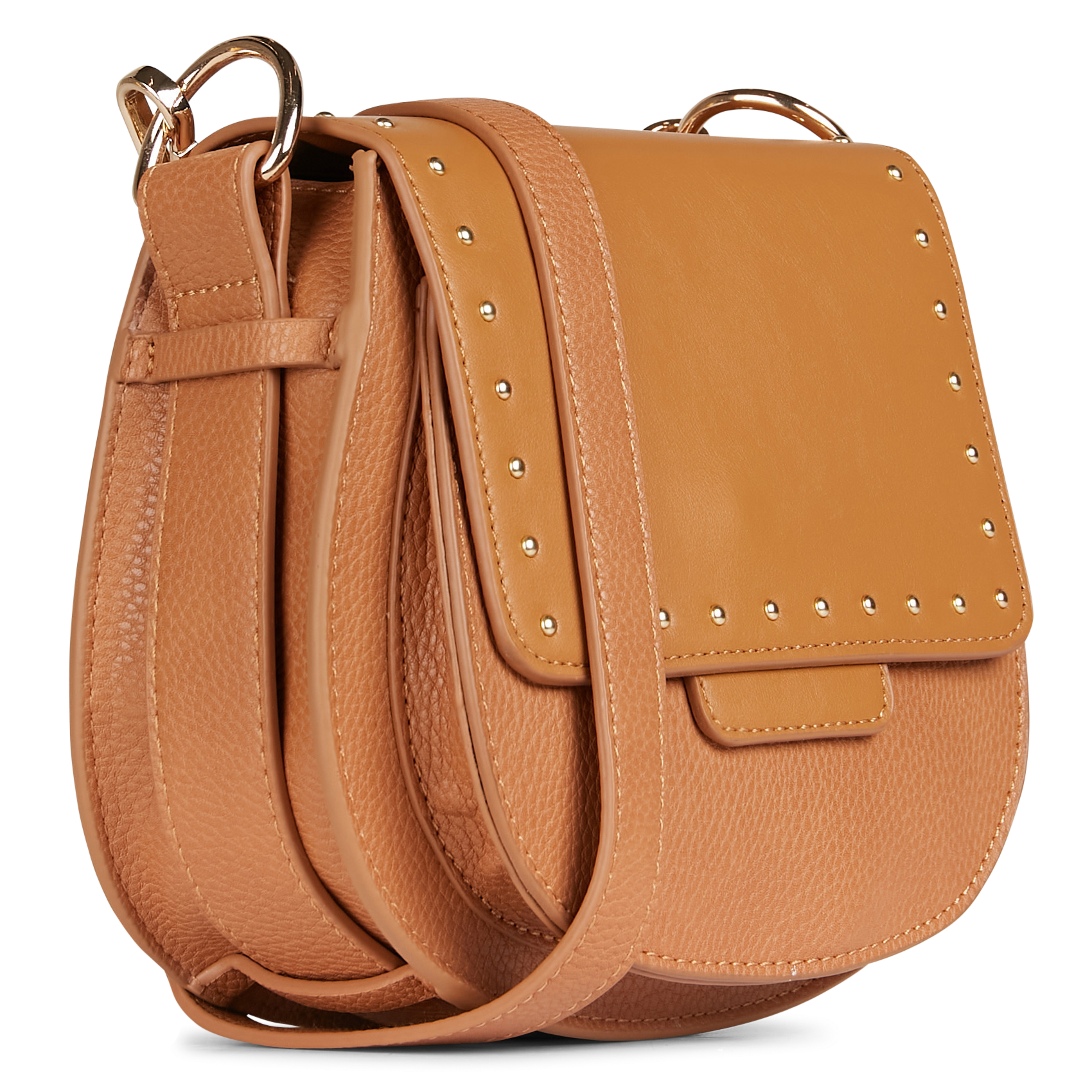 Immitatieleren schoudertas met studs AU PRINTEMPS PARIS Bruin