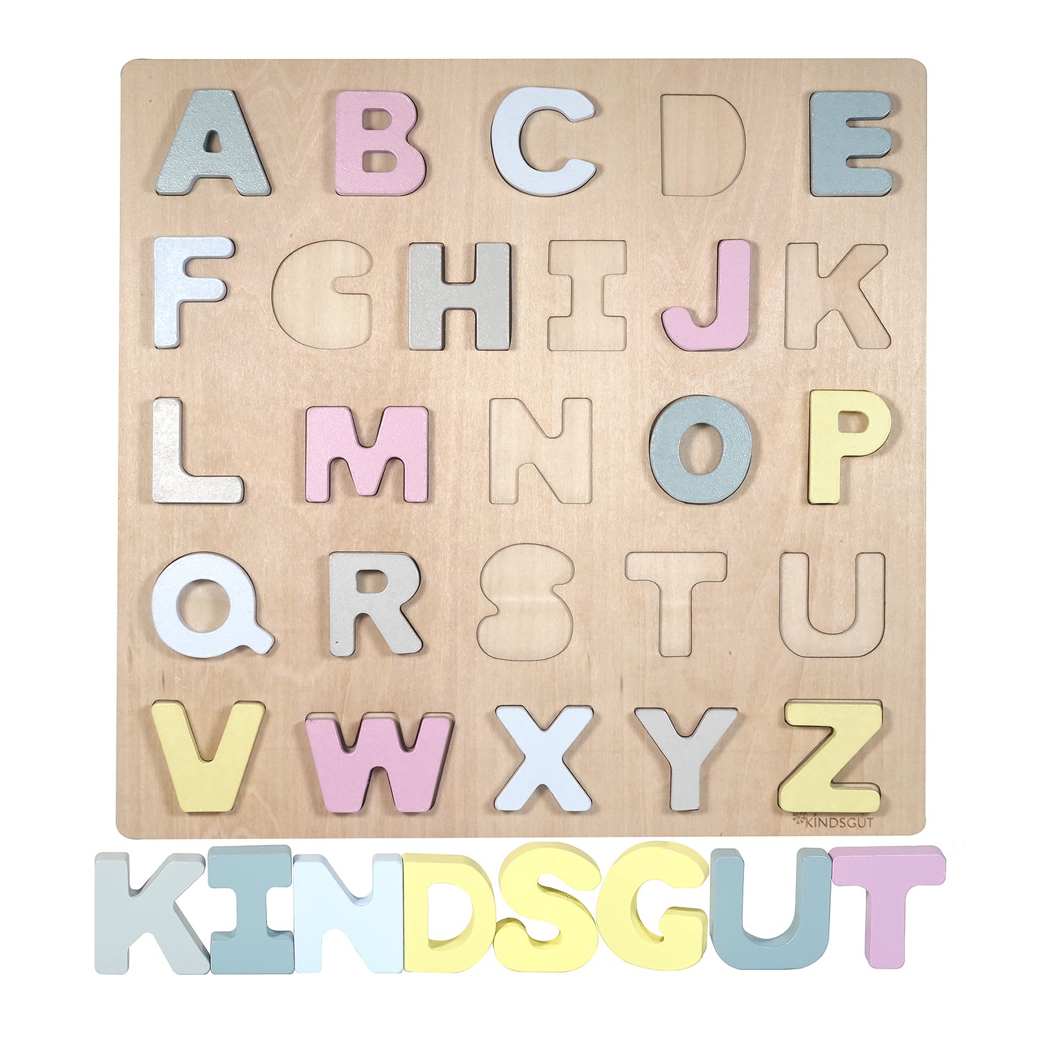 Hanna wooden alphabet puzzle KINDSGUT Pink
