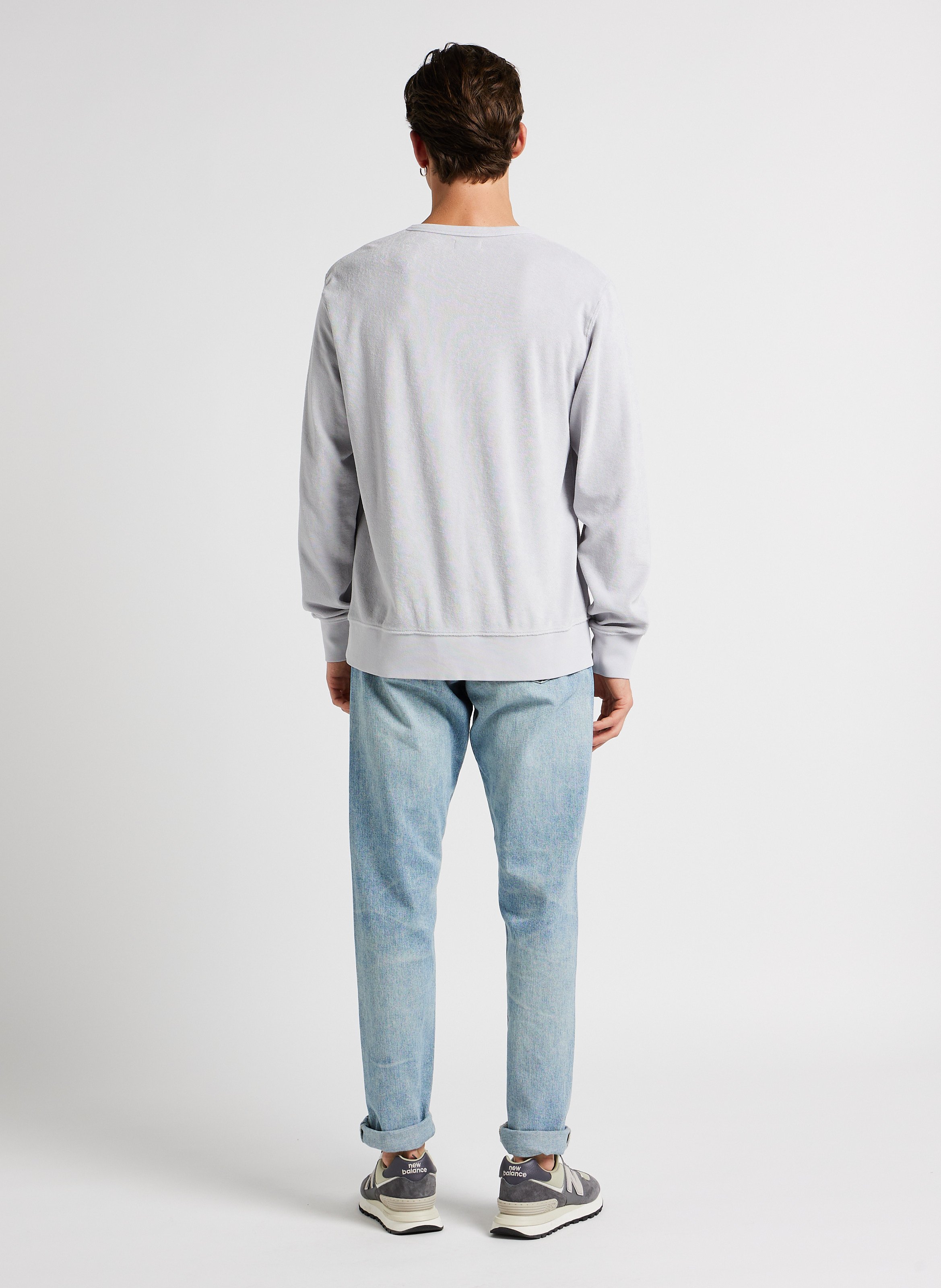 Gerade geschnittenes Rundhals-Sweatshirt aus Baumwoll-Mix HARTFORD Grau