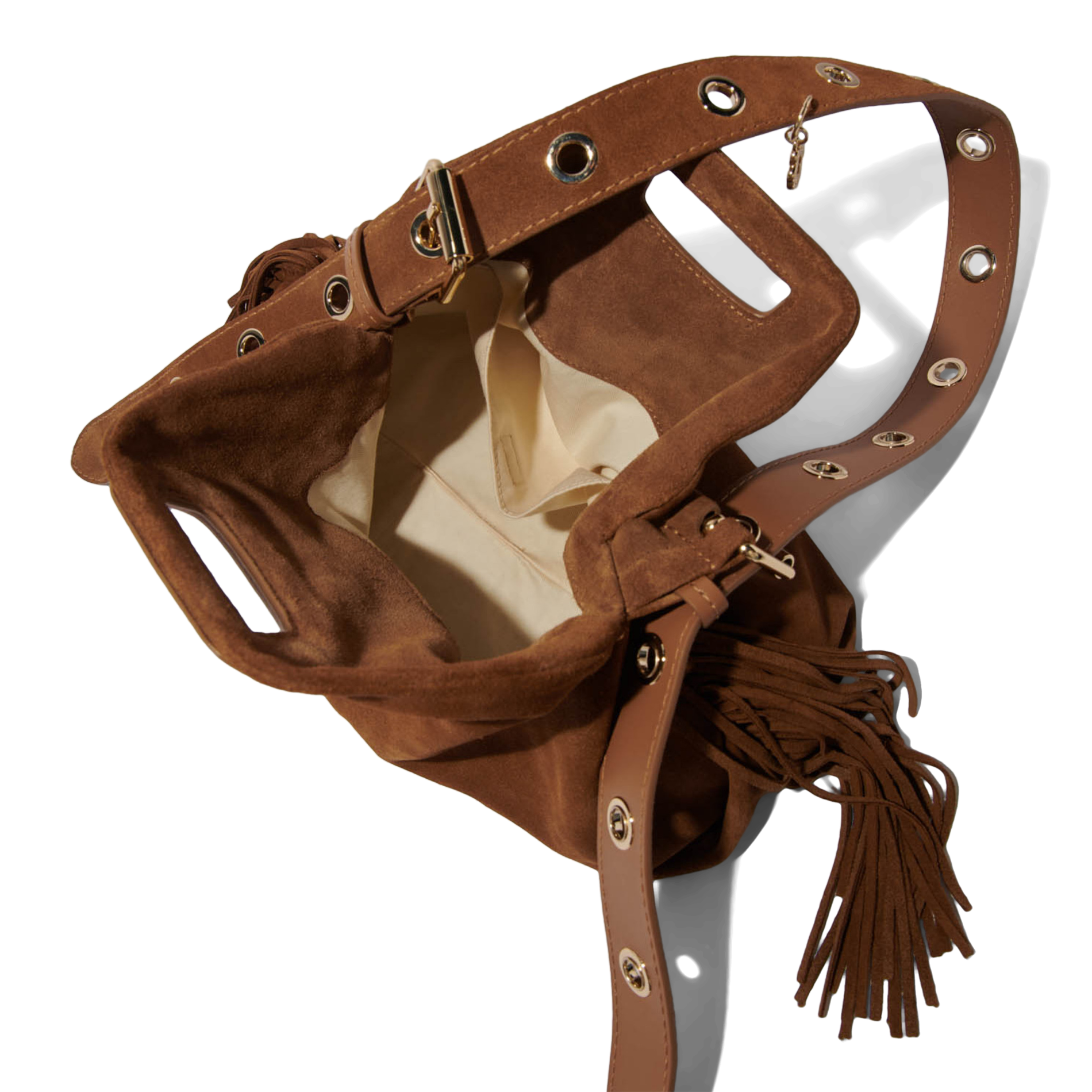 Sac porté épaule en cuir MAJE Marron