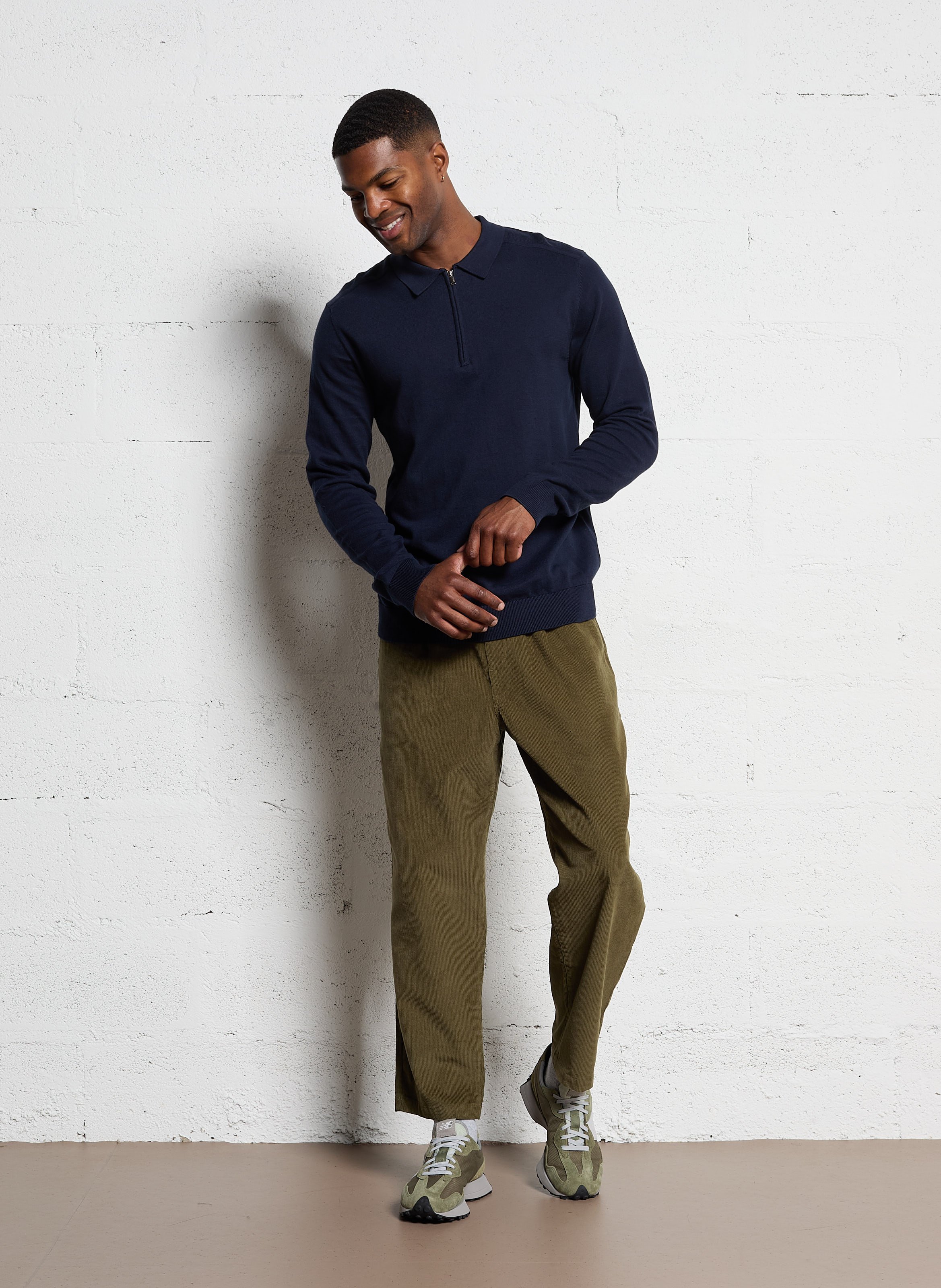 Slim-fit cotton cargo pants FARAH Green