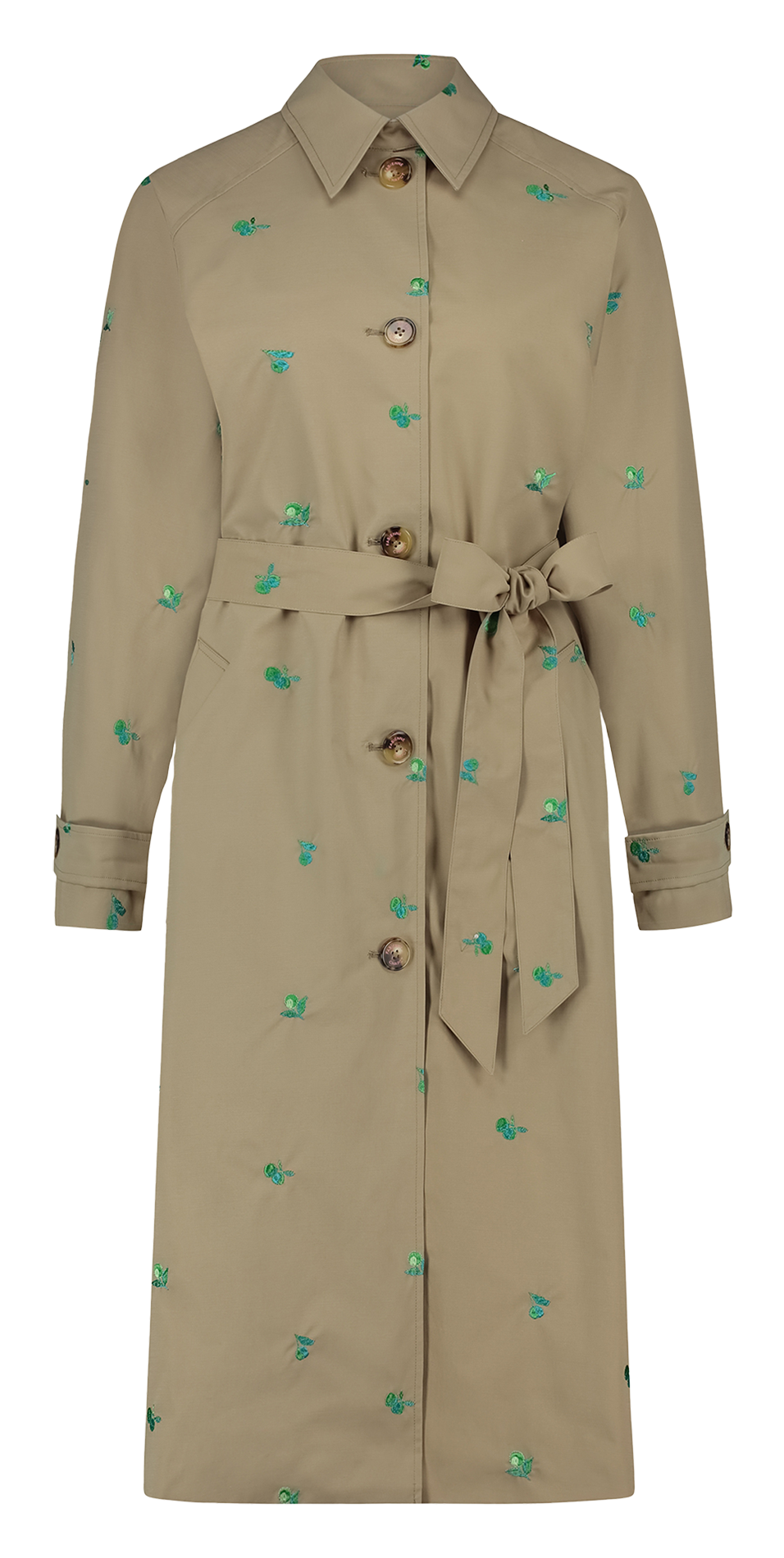 Embroidered straight trench coat FABIENNE CHAPOT Beige