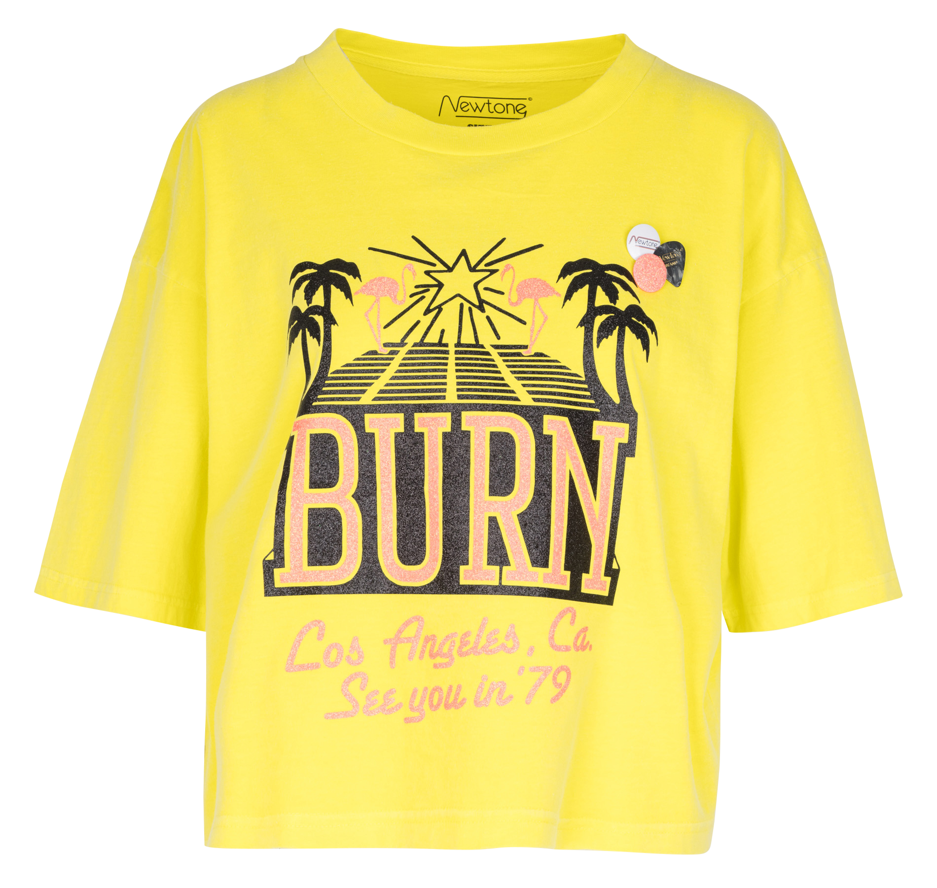 Oversized cotton screen-printed t-shirt NEWTONE Yellow